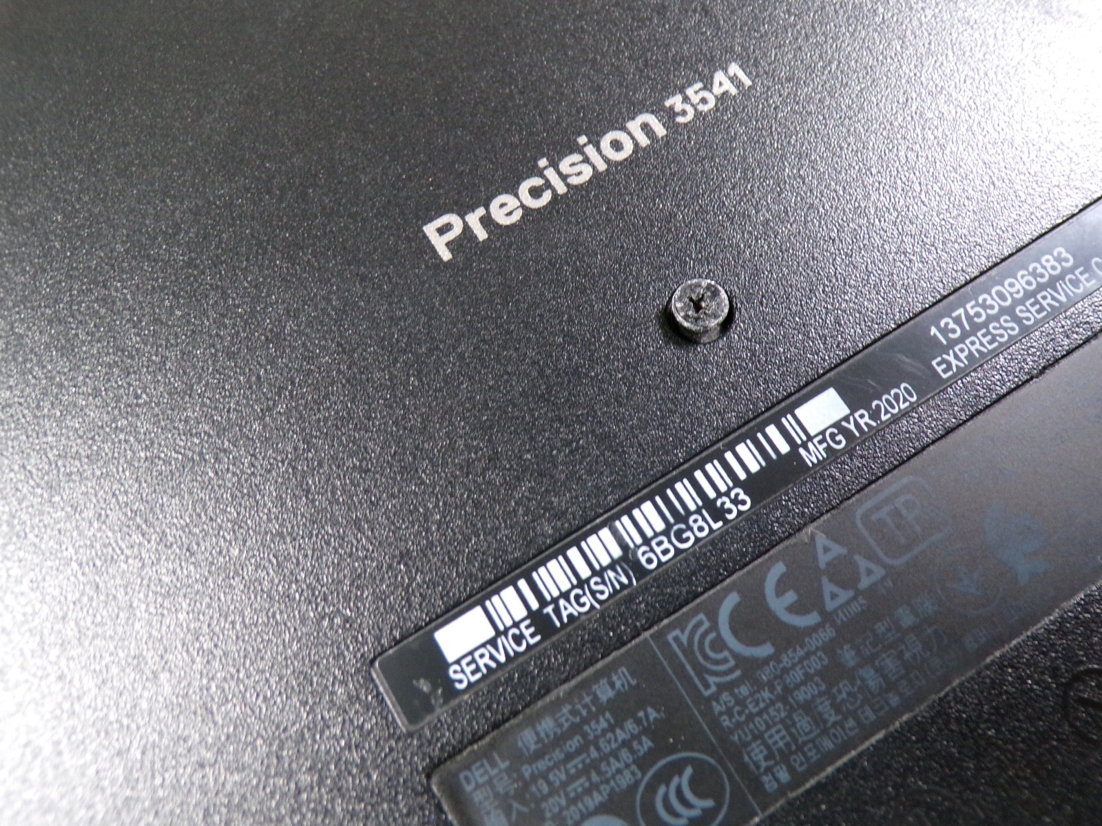 DELL PRECISION 3541 INTEL CORE I5-9400H 2.50GHZ 16GB RAM **NO HD/ NO CADDIE