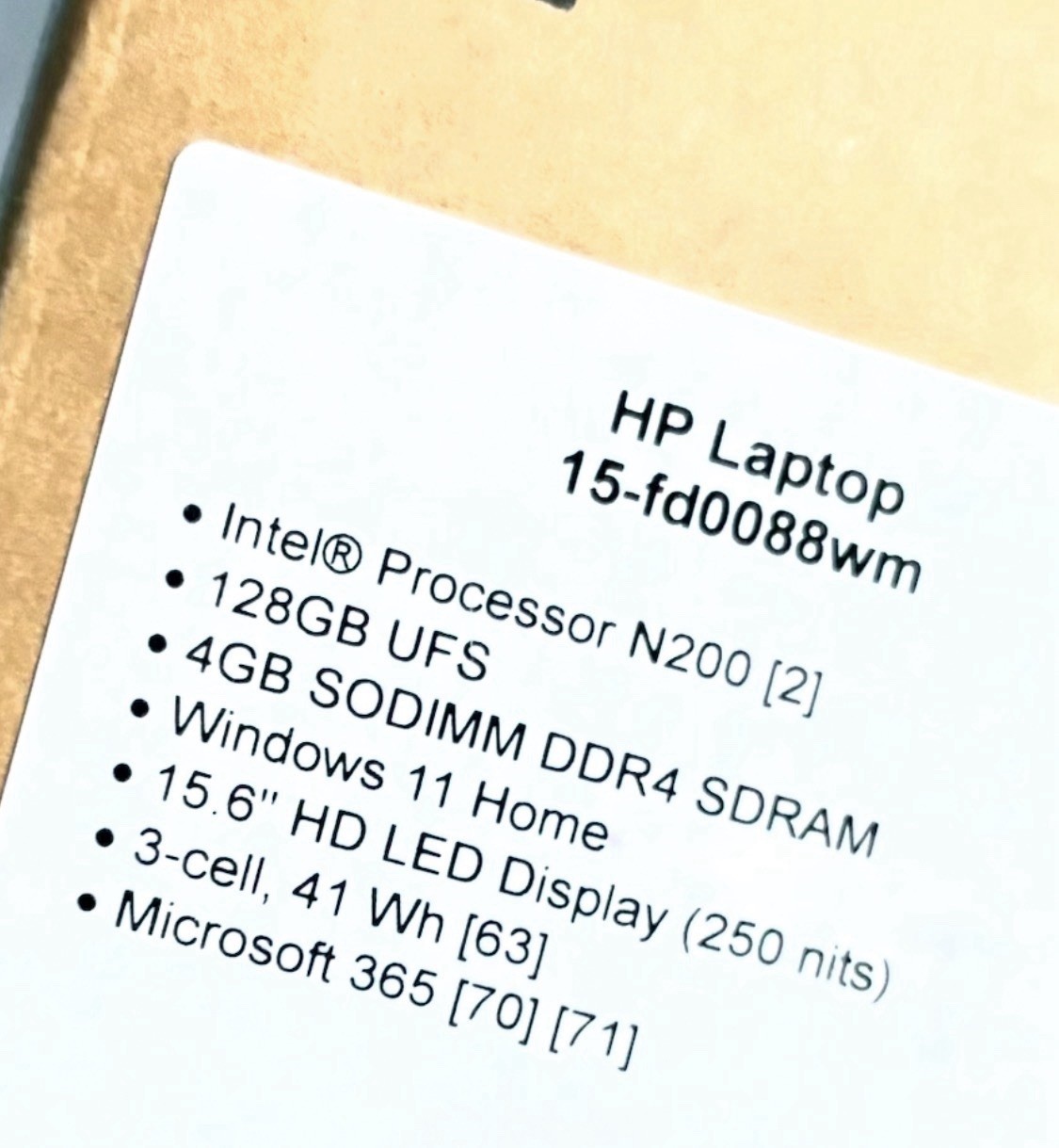 Laptop HP 15-fd0088wm 15.6″ HD Windows 11 4gb Ram 128 Gb UFS
