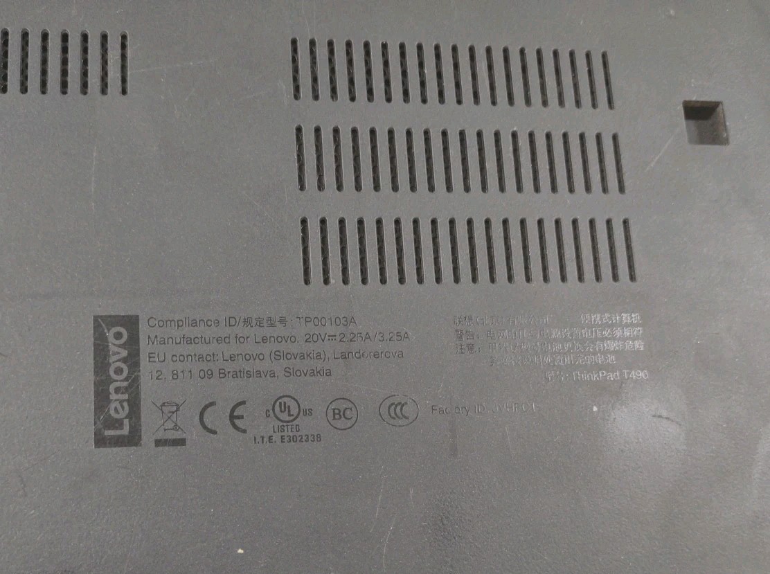 Lenovo ThinkPad T490 14″ W/ i5-8265U 1.6GHz, 8GB, 256GB