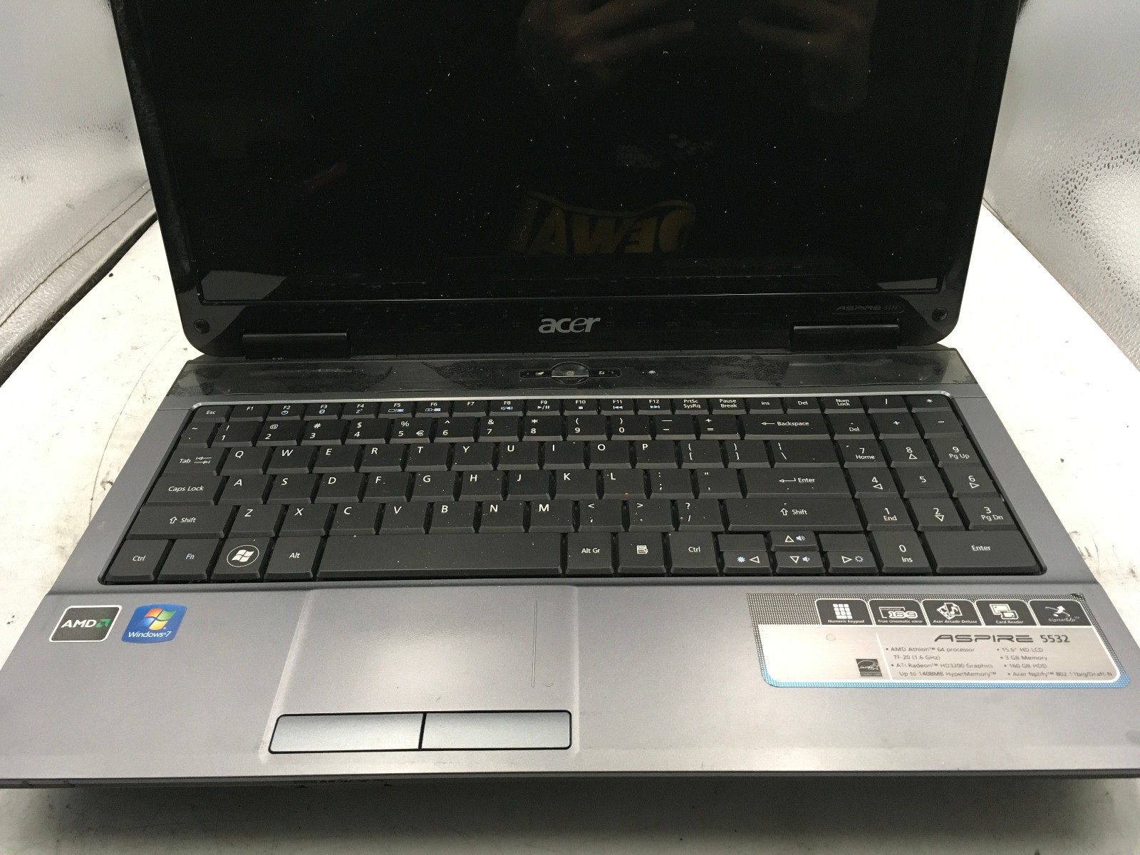 ACER ASPIRE 5532 – FOR PARTS/REPAIR – AMD ATHLON 64 – 4GB RAM – READ DESCRIP -BB