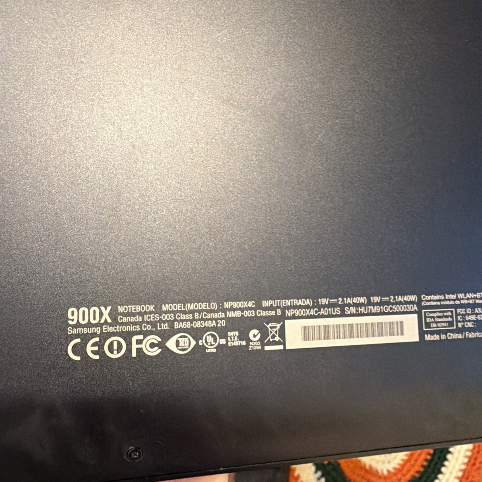 Samsung Laptop 900X Intel Core I5 NP900x4C