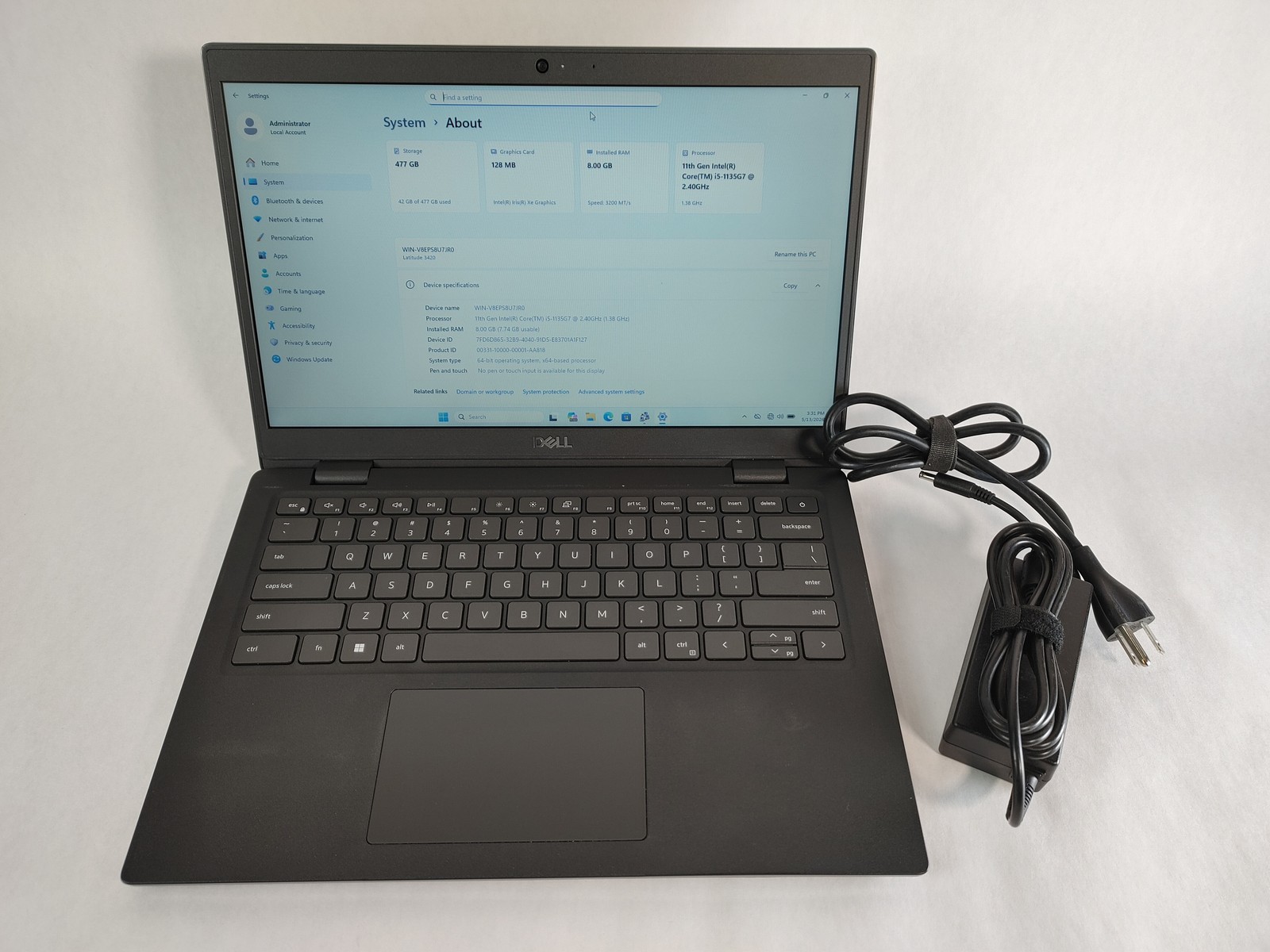 Dell Latitude 3420 Core i5-1135G7 2.40 GHz 8 GB DDR4 512 GB NVMe Windows 11 Pro