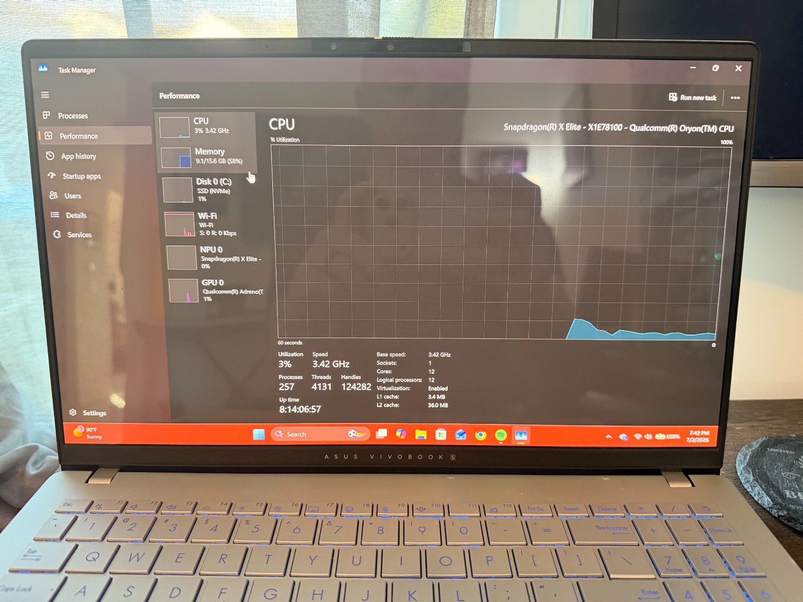 Asus Vivobook S15 – S5507 – 16GB of 8448MT, Snapdragon X Elite, 1TB SSD