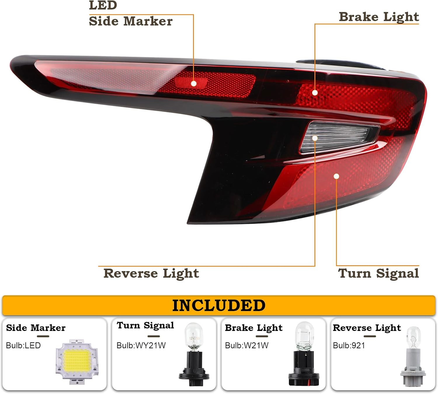 LH LED Tail Light Assembly Fit for 2024 2025 Chevy Trax Chevrolet Brake Lamp Ass