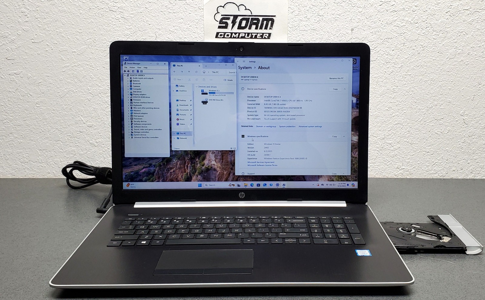 HP 17-BY1023C1 Touchscreen Laptop i7-8565U 8GB 17.3″ 6MW69UA