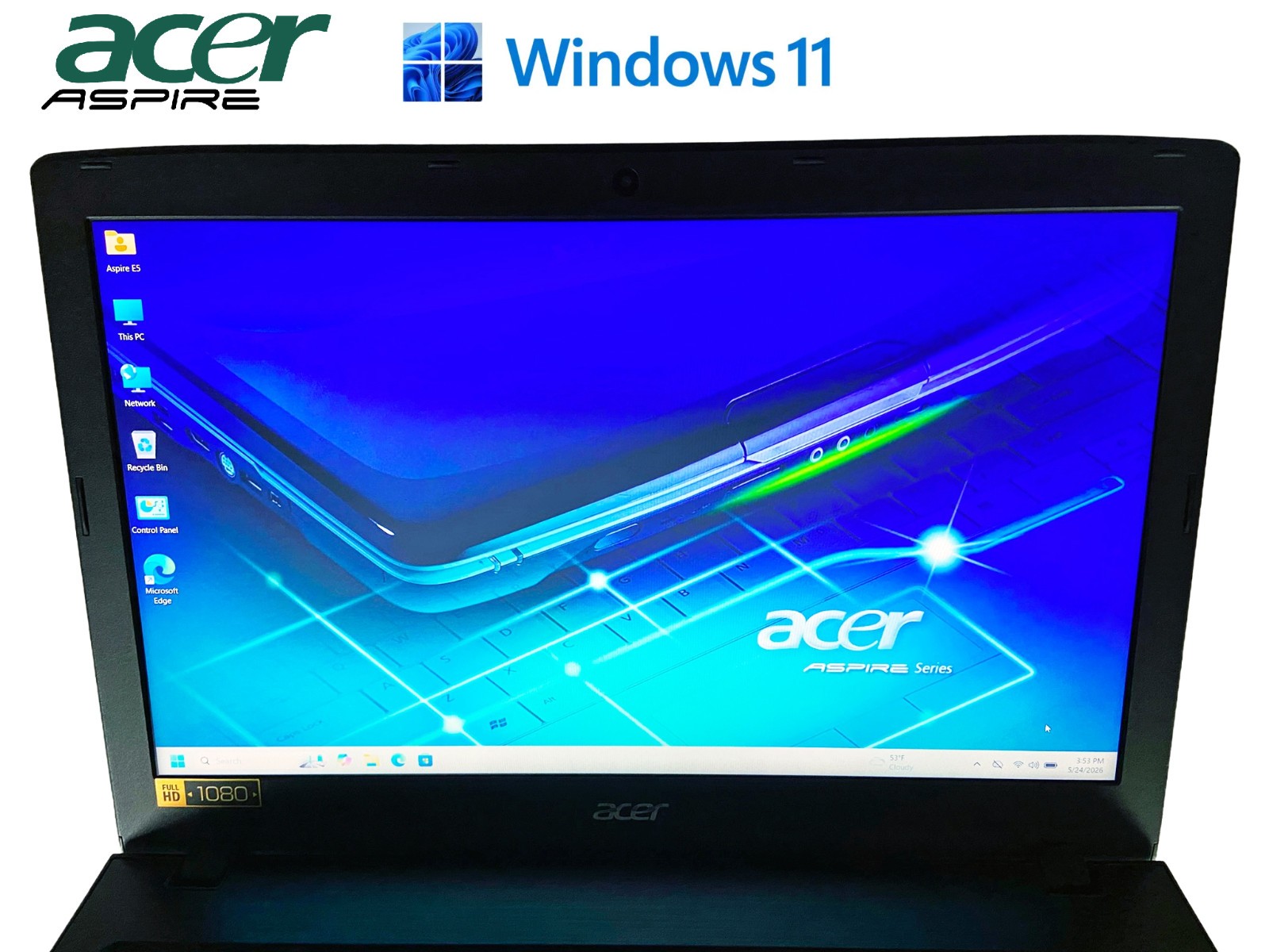 Acer Aspire E5-575; Intel Core i3-7100 @2.40GHz 15.6″ 1TB SSD 16GB RAM Laptop