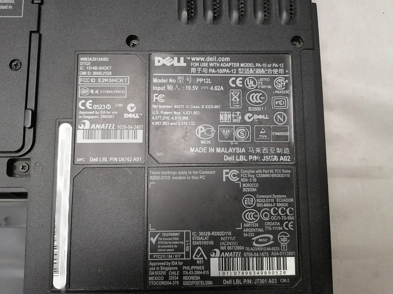 FOR PARTS 15.4″ Dell Inspiron 6000 (Intel Pentium M 730/1.5 GB RAM/NO HDD)