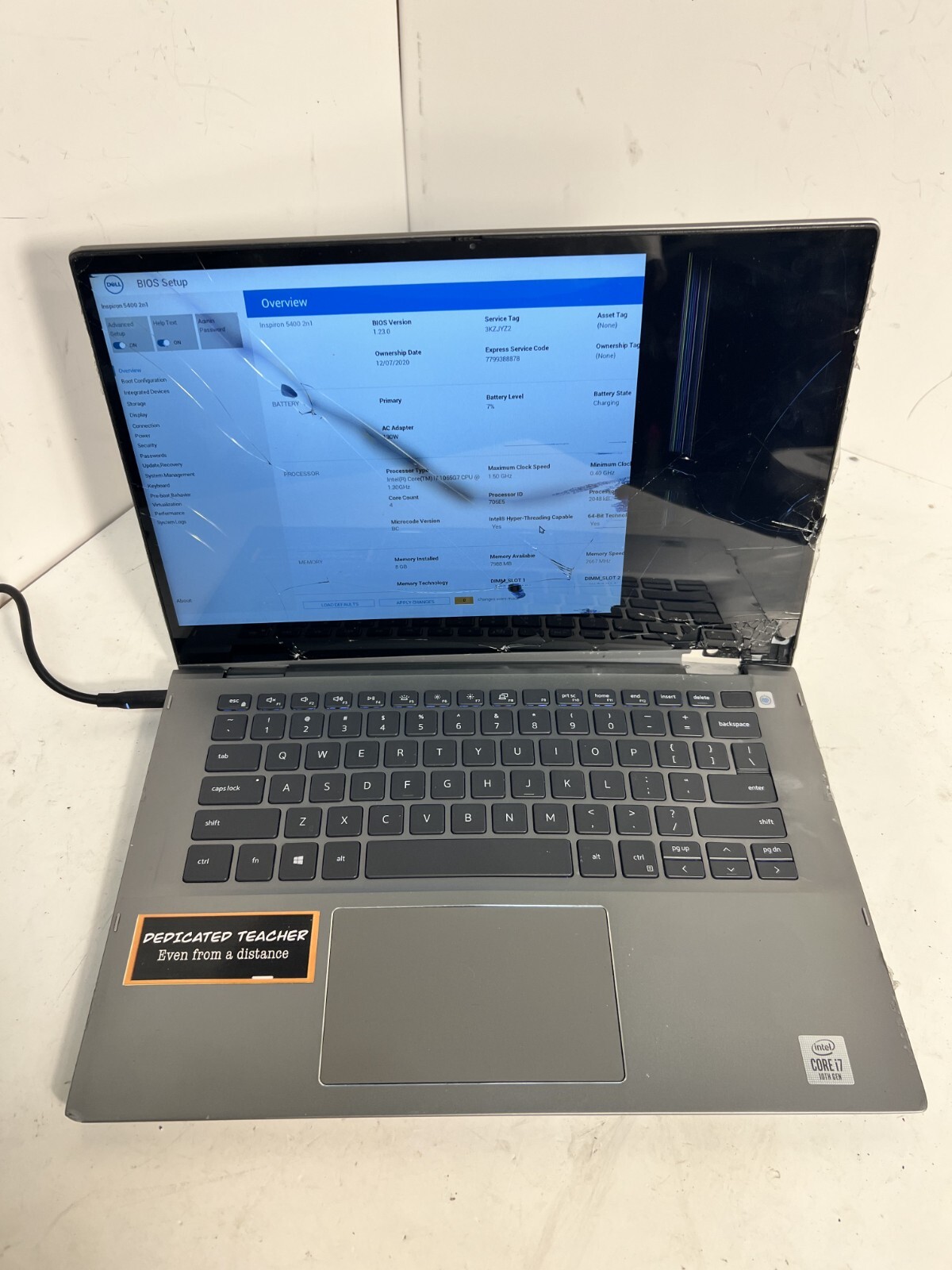 Dell Inspiron 5400 2-in-1 Broken Screen No SSD AS-IS i7-1065G7 1.60 GHz 8 GB Ram