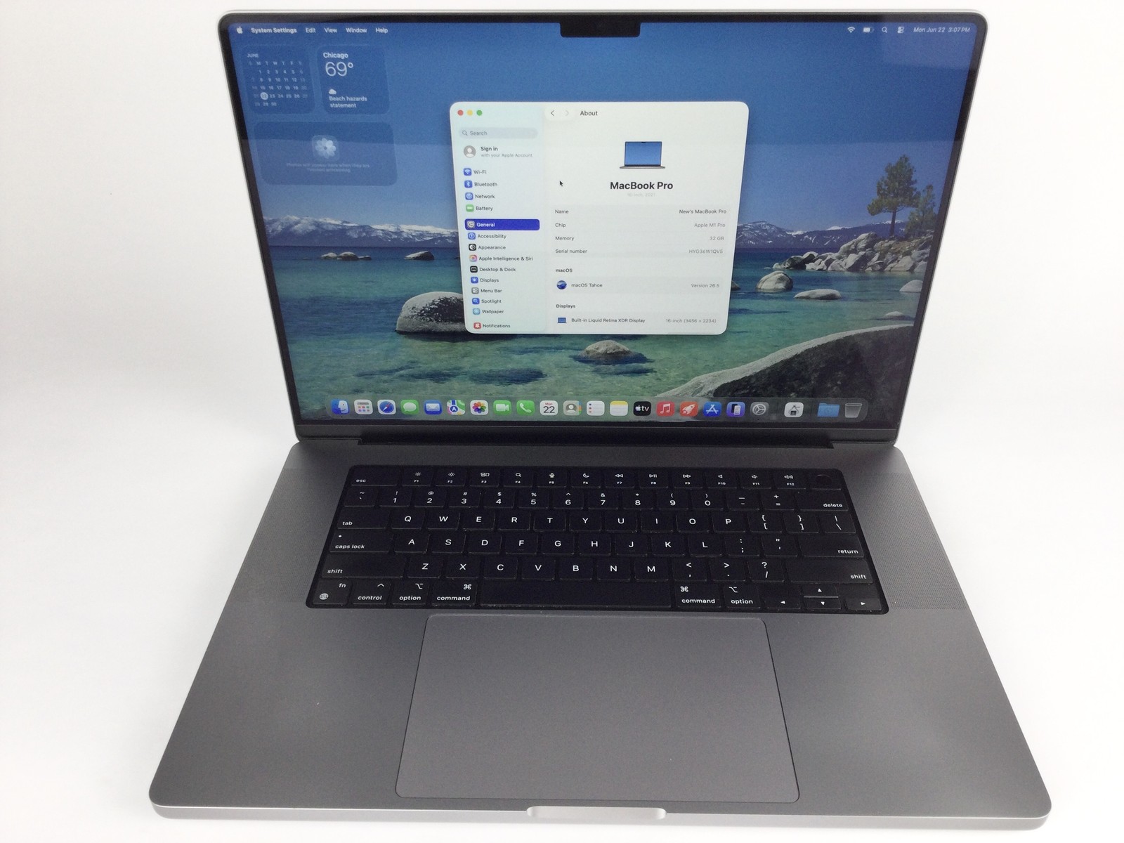 MacBook Pro 16″ Retina 2021 M1 Pro 3.20GHz 32GB 512GB Z14V0016ELL/A No AC *READ*