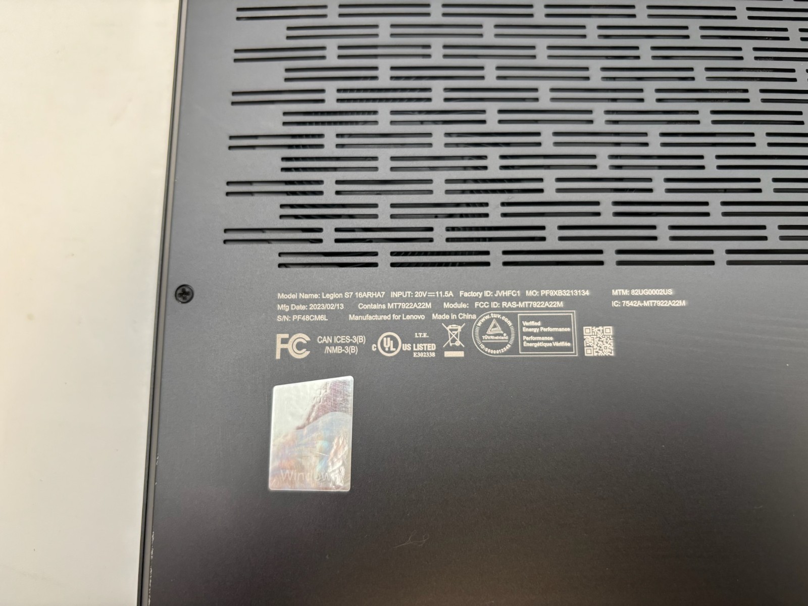 Lenovo Legion Slim 7 16ARHA7 16″ 1 TB SSD 16 GB RAM Ryzen 9 6900HX RX 6800S