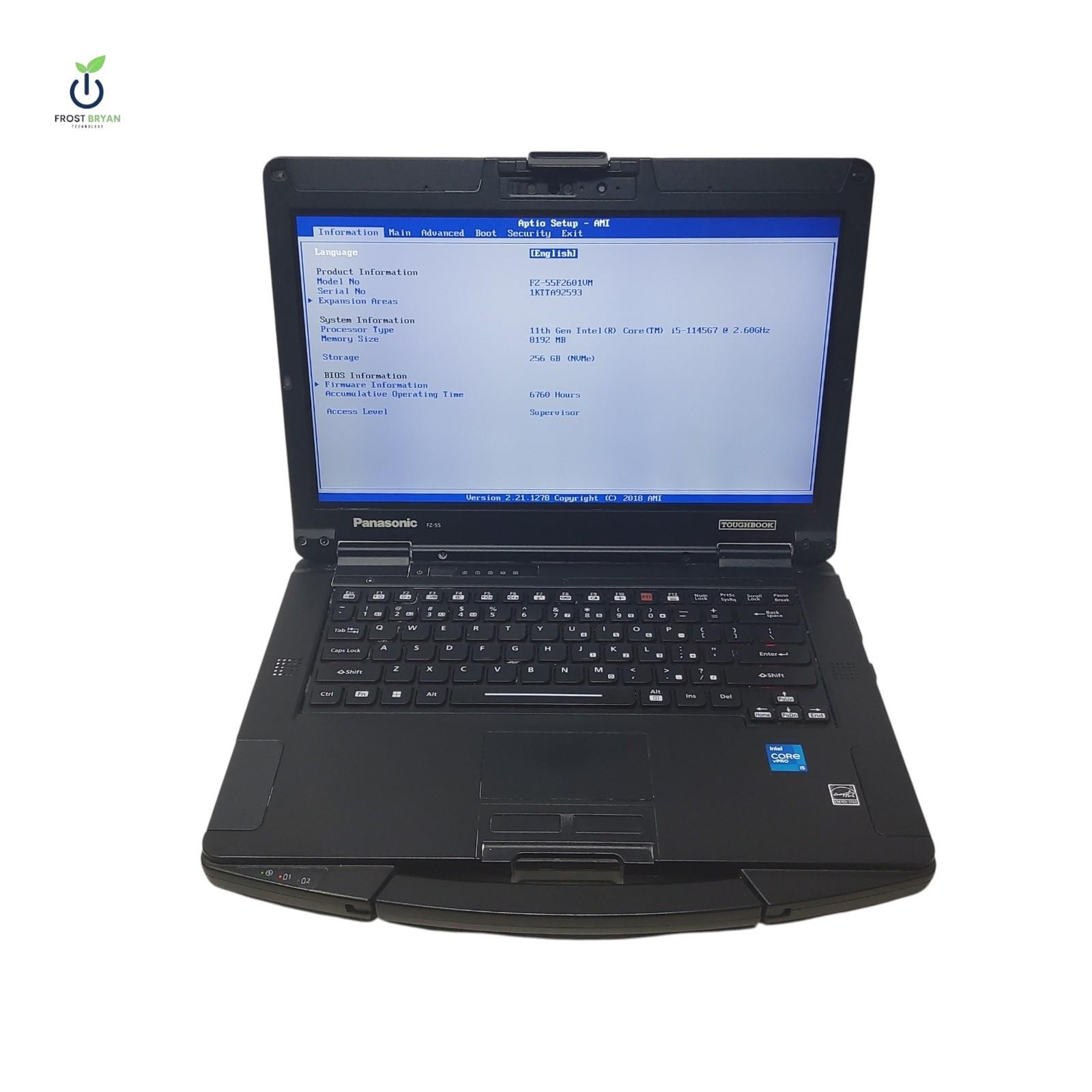 PANASONIC FZ55-2 Laptop i5-1145G7@2.60GHz 8 GB 256 GB SSD No OS