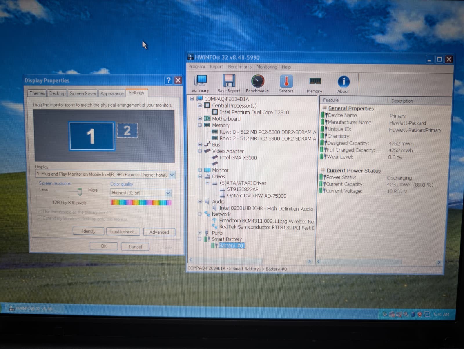 15″ HP Compaq C700 | Pentium T2310 1GB RAM 120GB HDD | Win XP Pro 32-Bit DVD-RW
