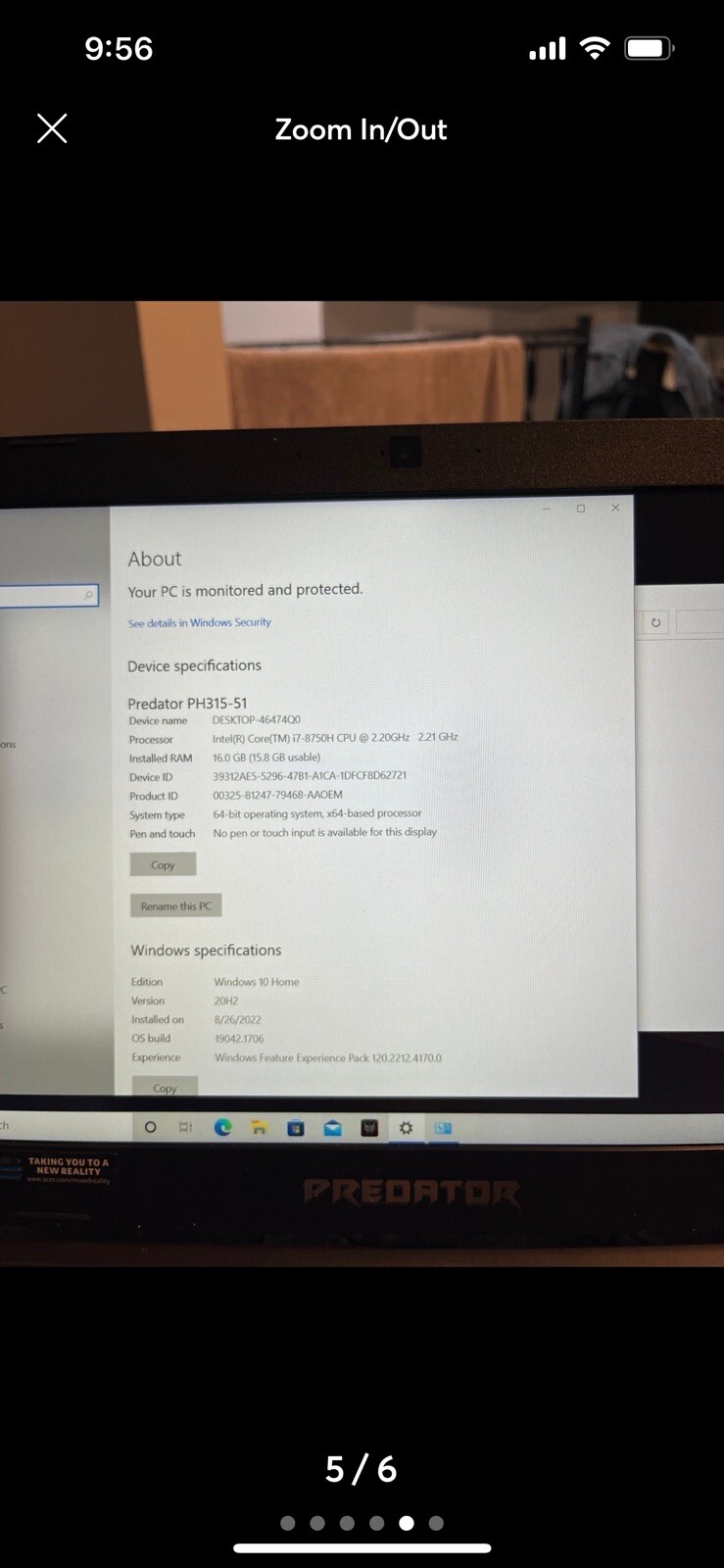 Acer Predator Helios 300 15.6in. (256GB, Intel Core i7 7th Gen., 2.80GHz, 16GB)