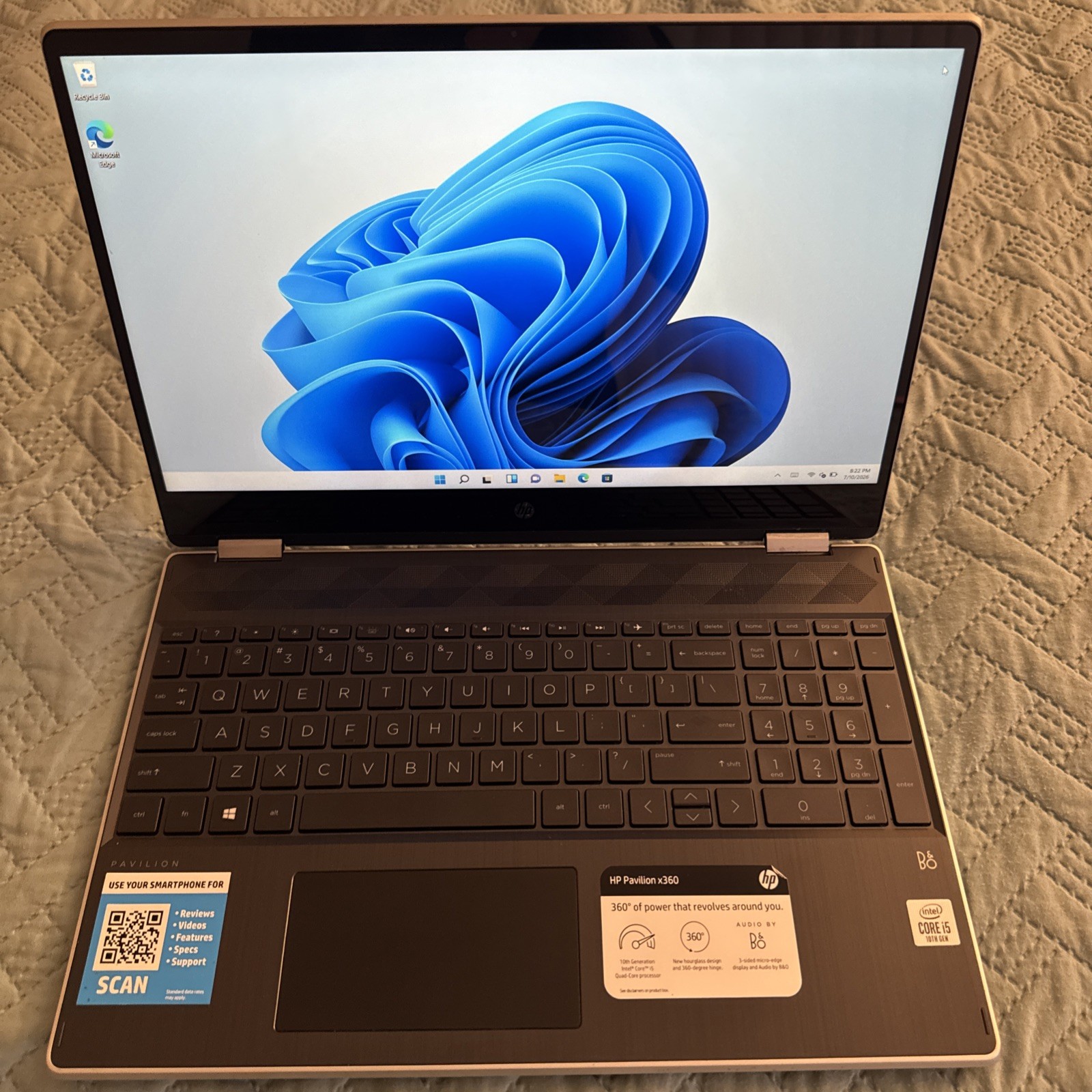 HP Pavilion x360 2-in-1 14″ FHD Touch Screen I5-10210U 500GB 8GB “CHIP” Win 11