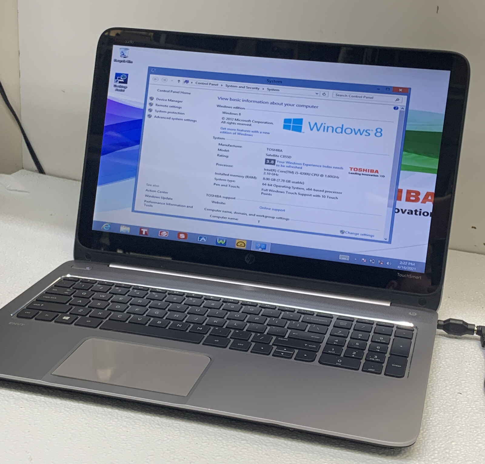 HP ENVY Touch Beats M6-K015DX SleekBook 15.6″ 1.60GHz i5-4200U 8GB 750GB Win10H