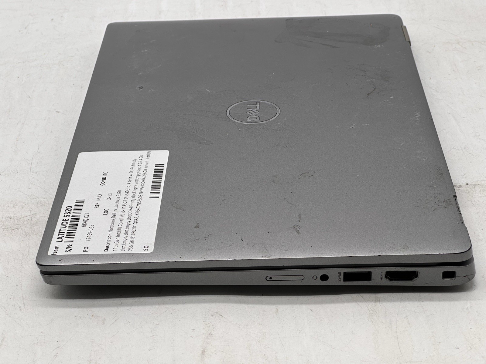 Dell Latitude 5320, i5-1135G7, @ 2.40GHz, 8GB RAM, 256GB NVMe-No OS/AC-Bad LCD