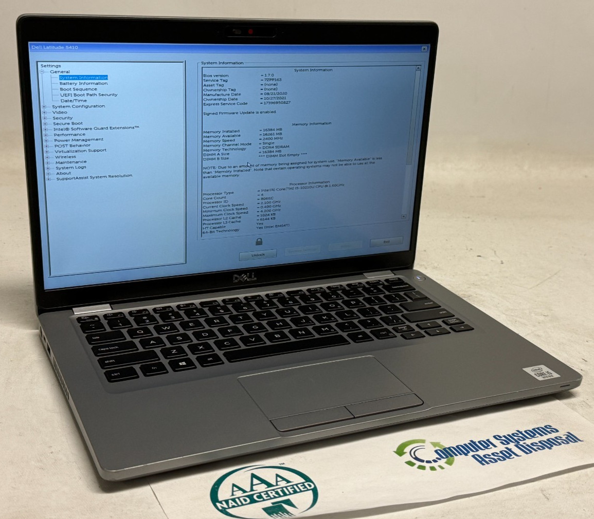 Dell Latitude 5410 14″ (i5-10210u 1.60GHz – 16GB RAM – 256GB SSD – Win11Home)