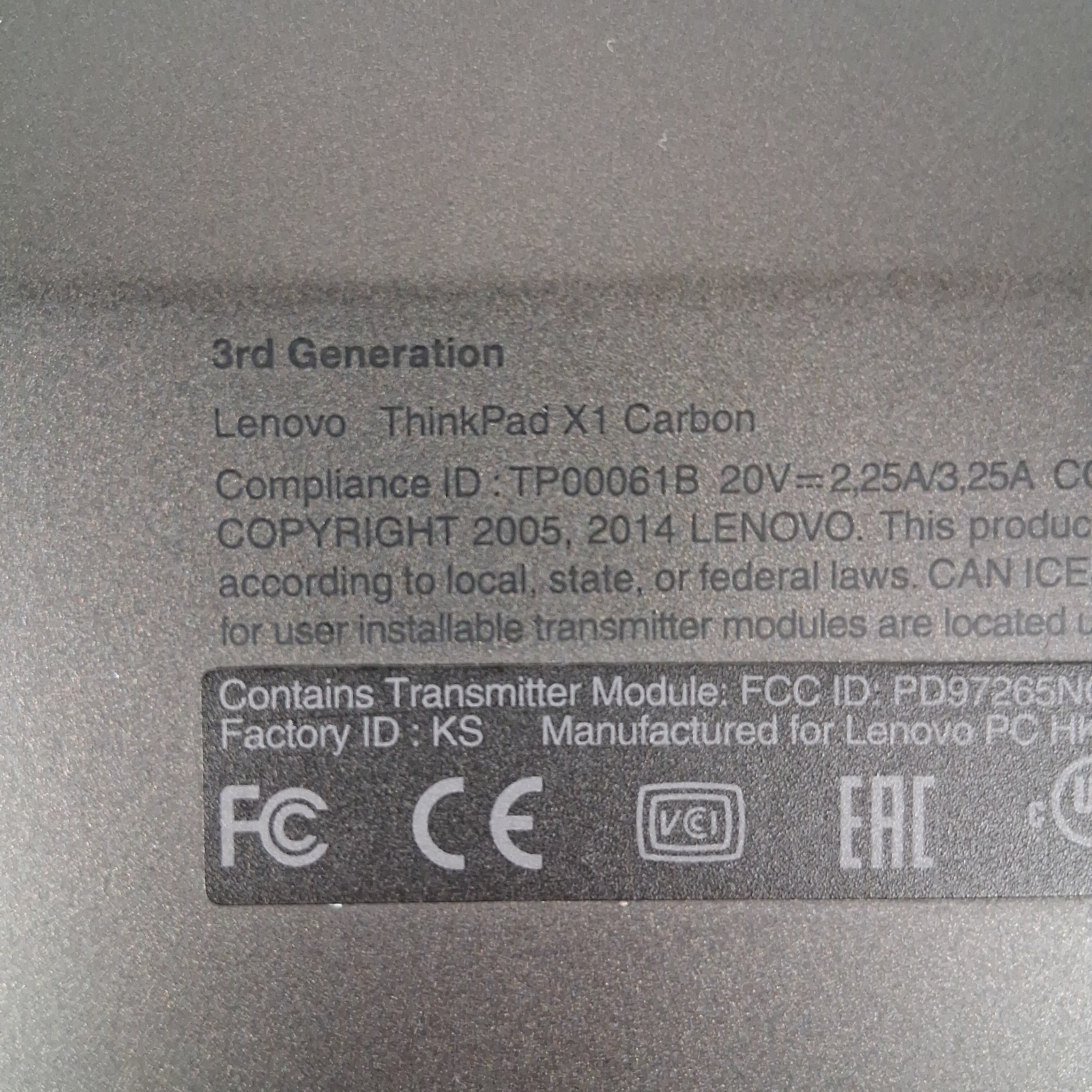 Lenovo ThinkPad X1 Carbon Gen 3 i5‑5300U 8GB 256GB SSD Linux Mint Installed