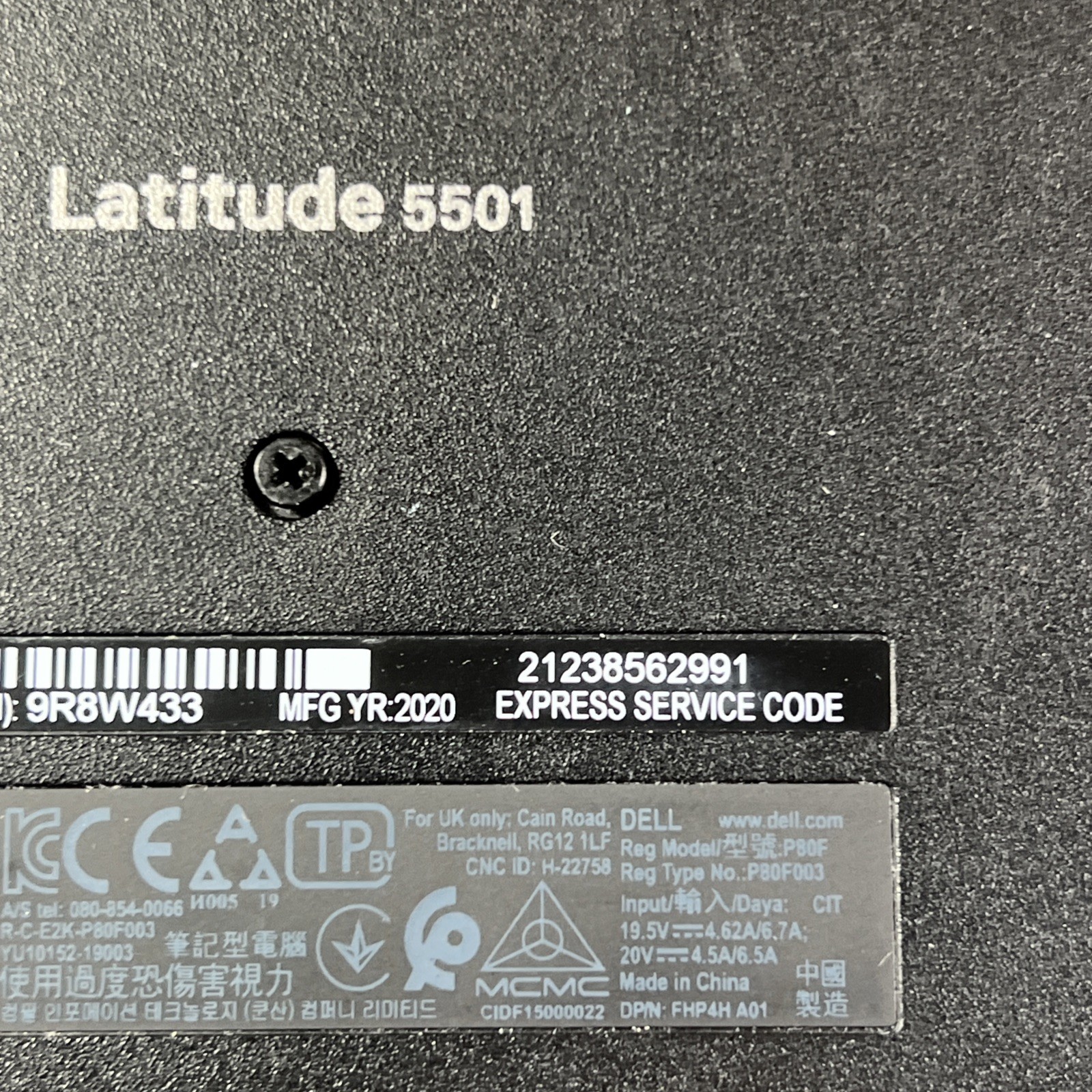 DELL LATITUDE 5501 INTEL CORE I5-9300H 2.40GHZ 8GB RAM