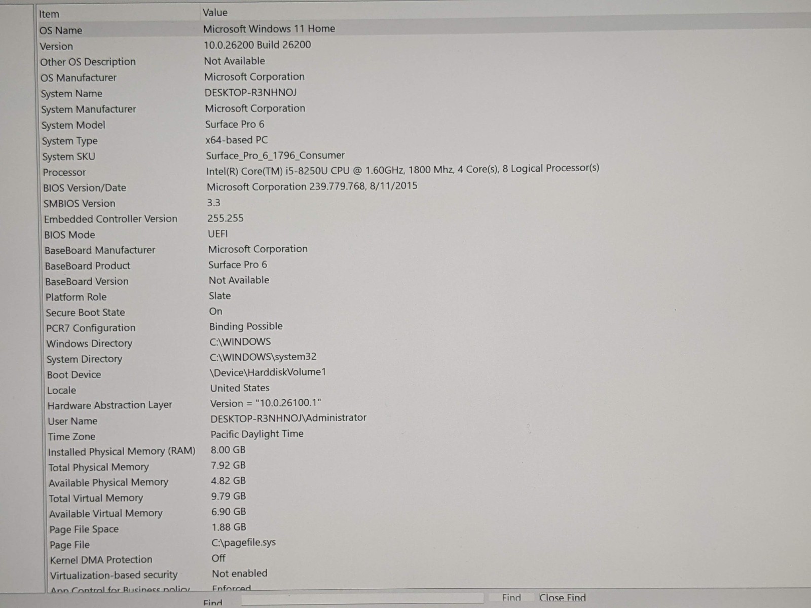 MS Surface Pro 6 1796 12.3″2736×1824 TOUCH i5-8 1.6GHz 8GB 256GB SSD 99tt +PA