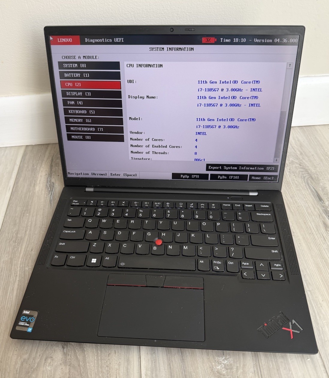 Lenovo ThinkPad X1 Carbon Gen 9 Intel i7-1185G7 32GB RAM NO SSD NO OS