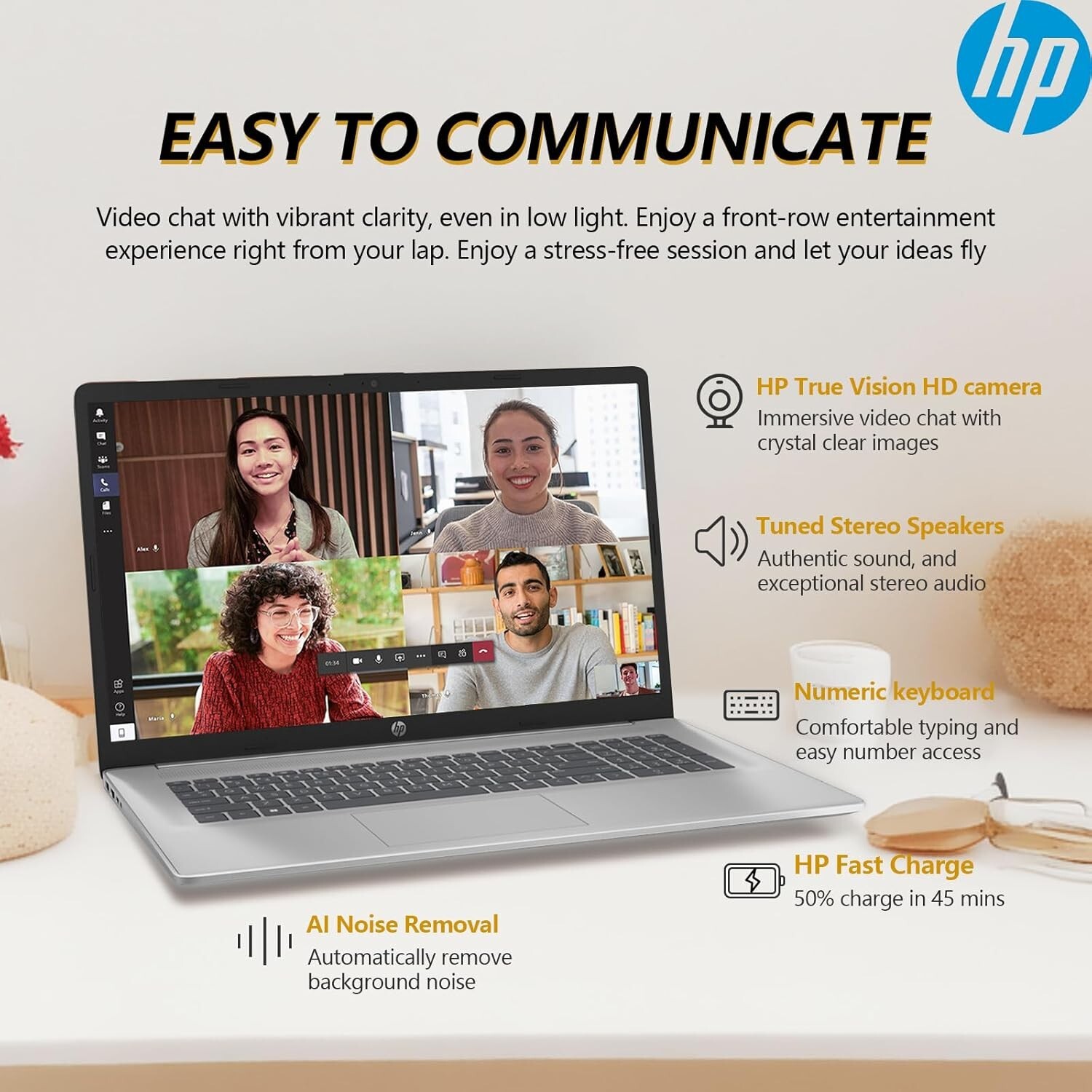 HP Laptop 17.3 FHD 6-Core Ryzen 5 7430U Upto 32GB RAM & 2TB SSD Win11 PRO+OFFICE