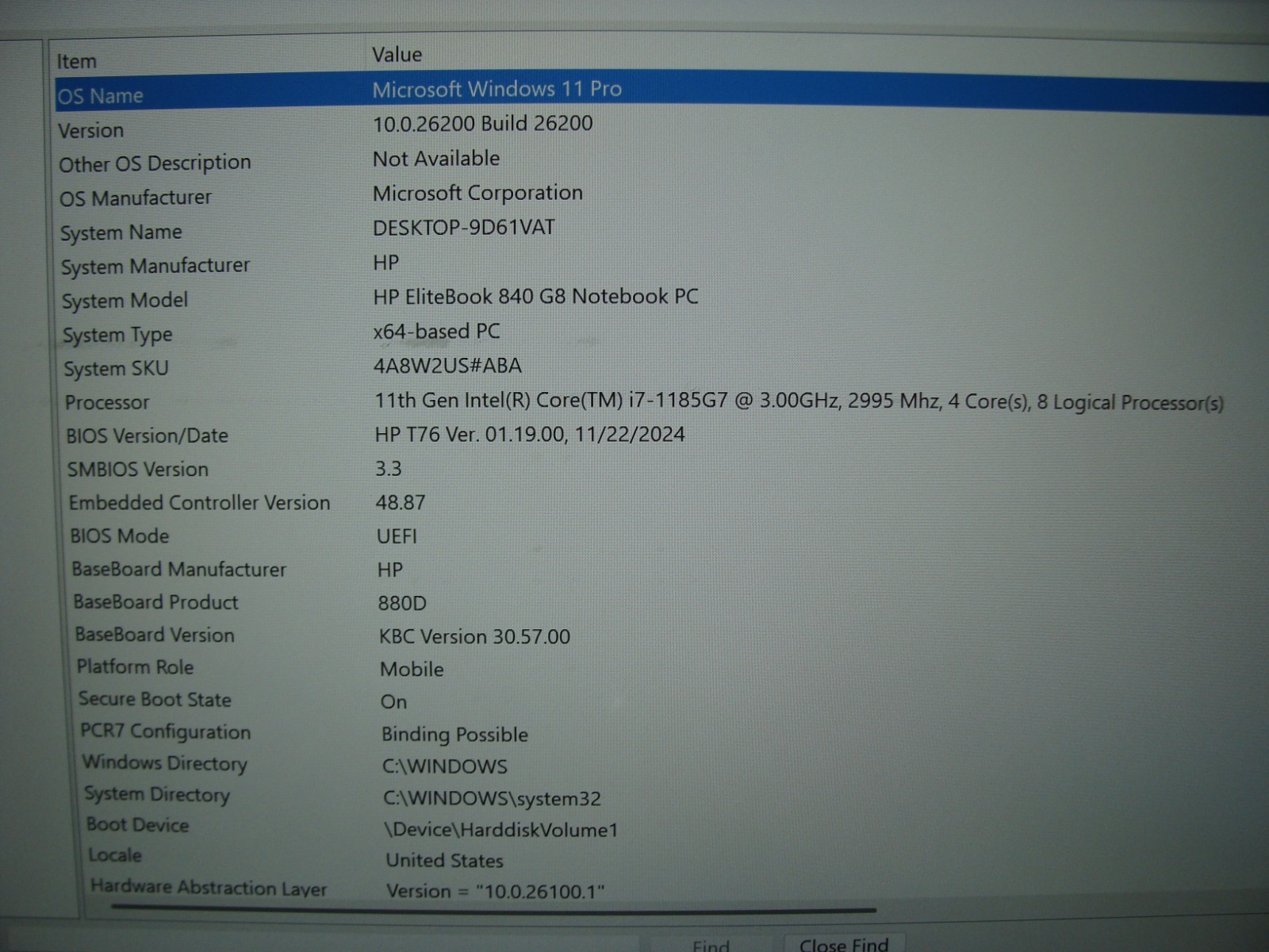 HP EliteBook 840 G8 14″ FHD i7-1185G7 3GHz 16GB RAM 256GB SSD Windows 11 Pro