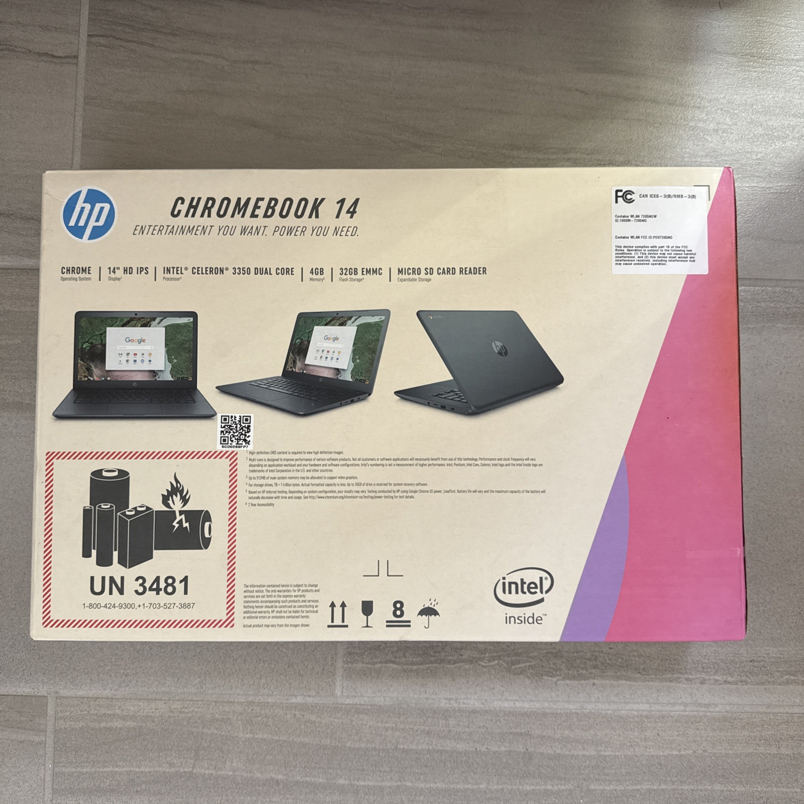 HP 14-ca023nr 14 inch (32GB, Intel Celeron, 1.10 GHz, 4GB) Chromebook – 4BS38UA