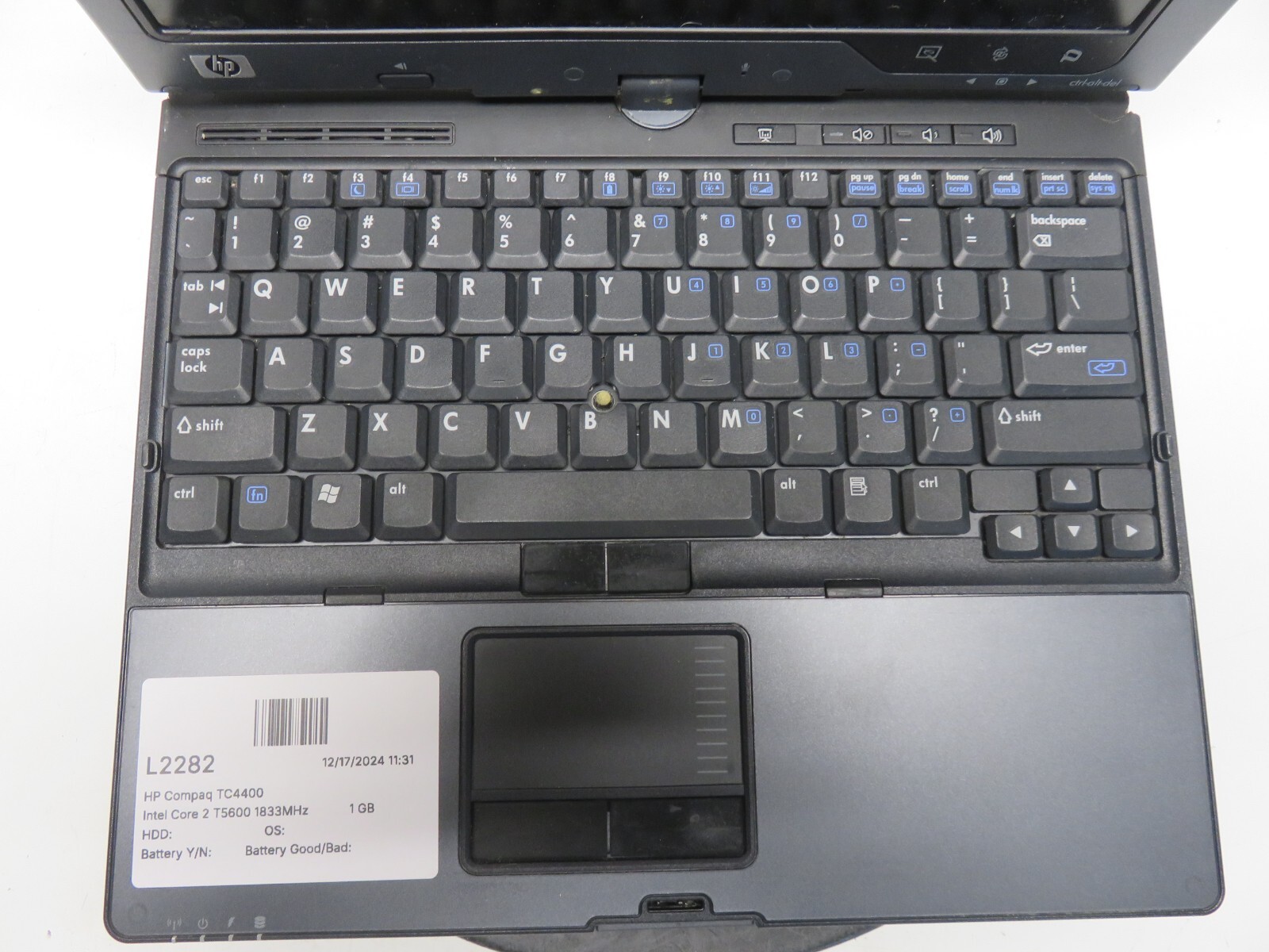 HP Compaq TC4400 Intel Core 2 T5600 1833MHz 1 GB NO HDD No Batt