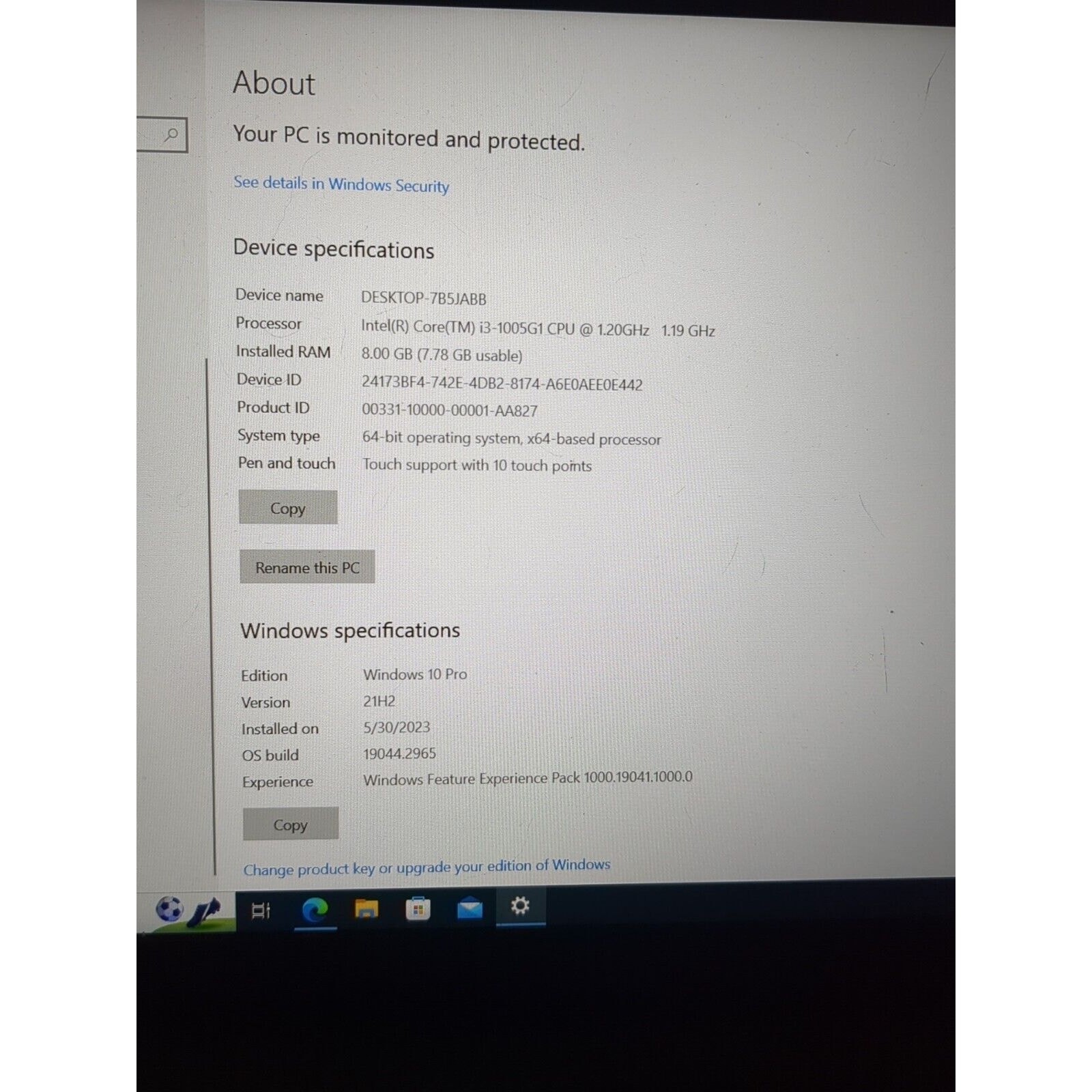 Lenovo S340-15IIL 15.6 FHD Touch Intel Core i3-1005G1 CPU 64 Bit 8GB Ram 240SSD
