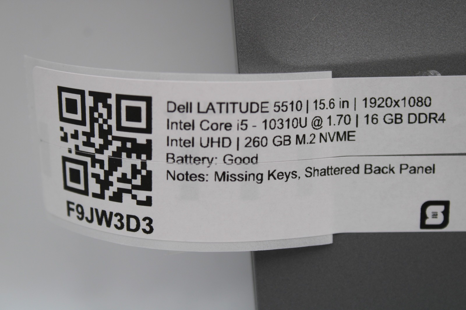 Dell Latitude 5510 _ i5-10310U @ 1.7 _ 16GB RAM _ 256GB SSD _ No OS *READ