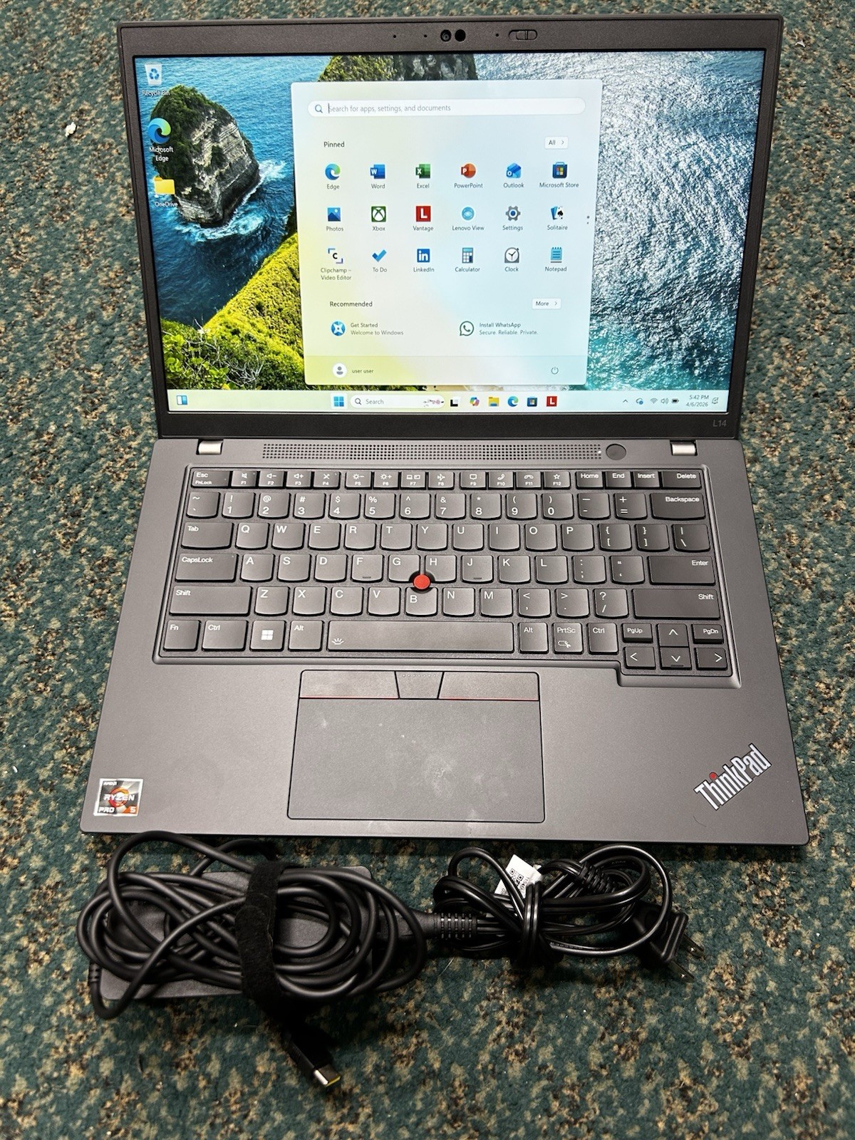 LENOVO THINKPAD L14 GEN 4 |AMD RYZEN 5 PRO 16GB RAM 512GB NVMe SSD | FREE SHIP