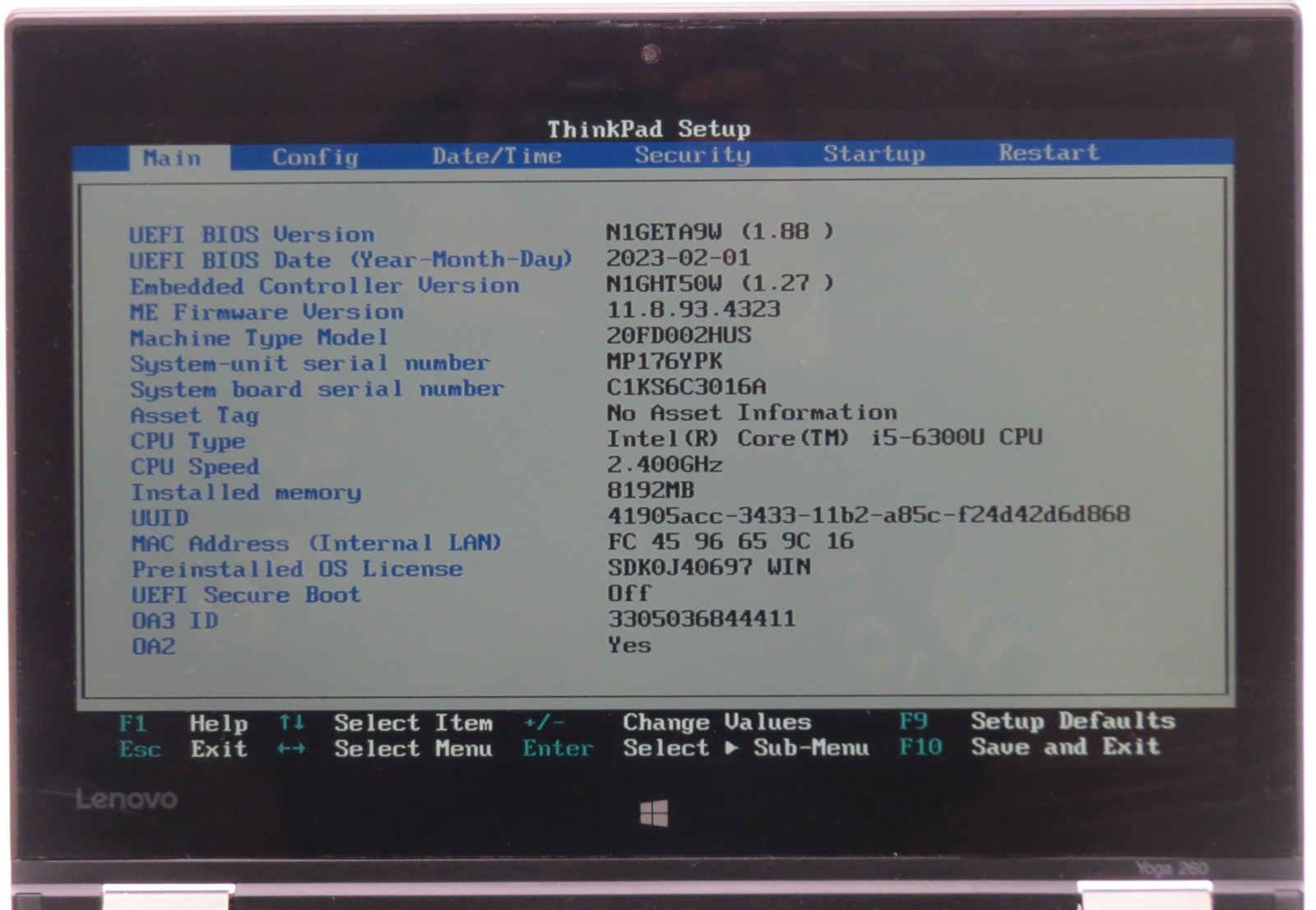 Lenovo Thinkpad Yoga 260/12.5″-i5-6300U@2.30GHz/8GB RAM/No Storage/NO OS *READ*