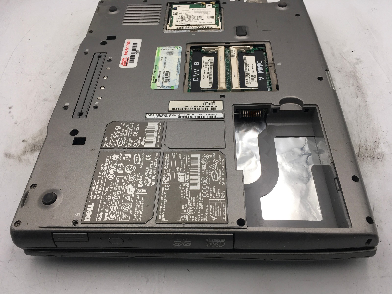 DELL LATITUDE D505 – BOOTS TO BIOS – INTEL PENTIUM M – NO RAM – NO OS – READ -BB