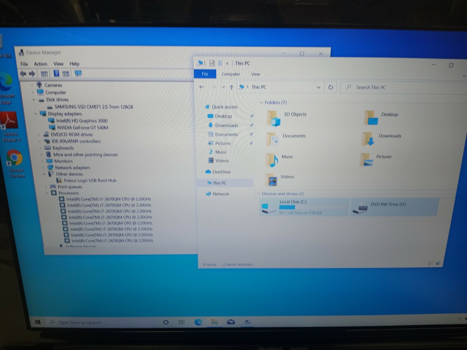 ASUS N53S 15.6″ Intel Core i7-2670QM 2.20GHz 8GB RAM 128GB SSD BT DVD Win10 H