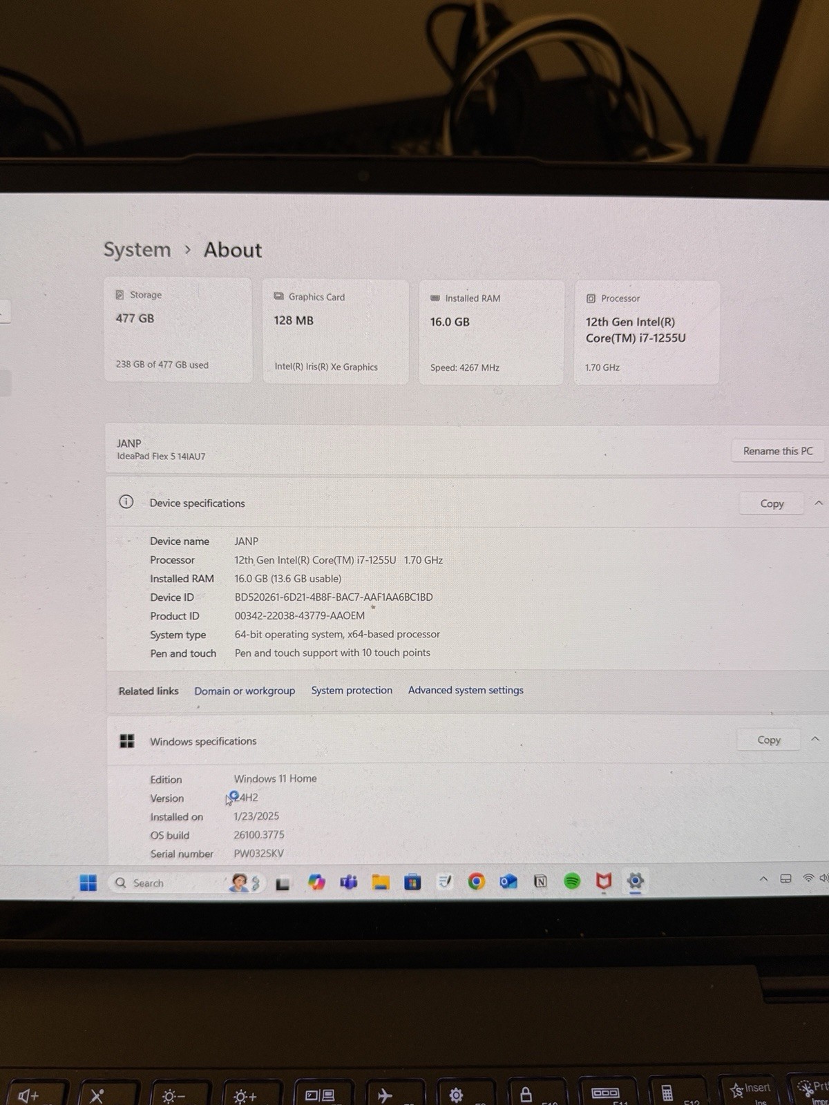 Lenovo Ideapad Flex 5, i7-1255u, 2.8k Touchscreen, 16GBRAM, 500GB SSD