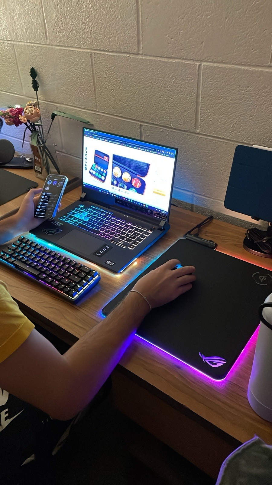 ASUS ROG Strix G513QM + ASUS mouse keyboard mousepad + Razer headphones webcam