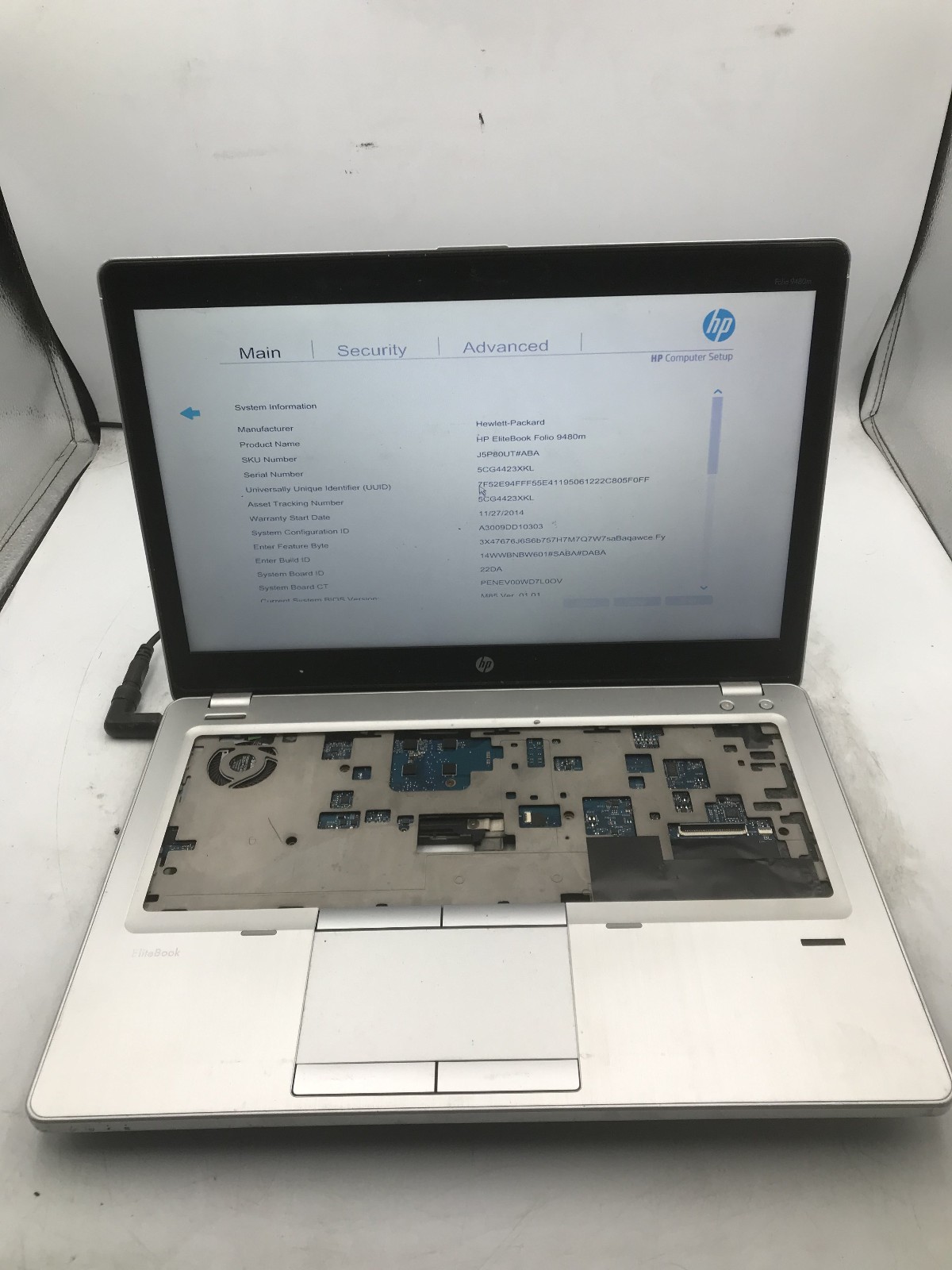 HP ELITEBOOK 9480M – BOOTS TO BIOS – INTEL I5 4TH GEN – NO RAM – READ DESC – BB!