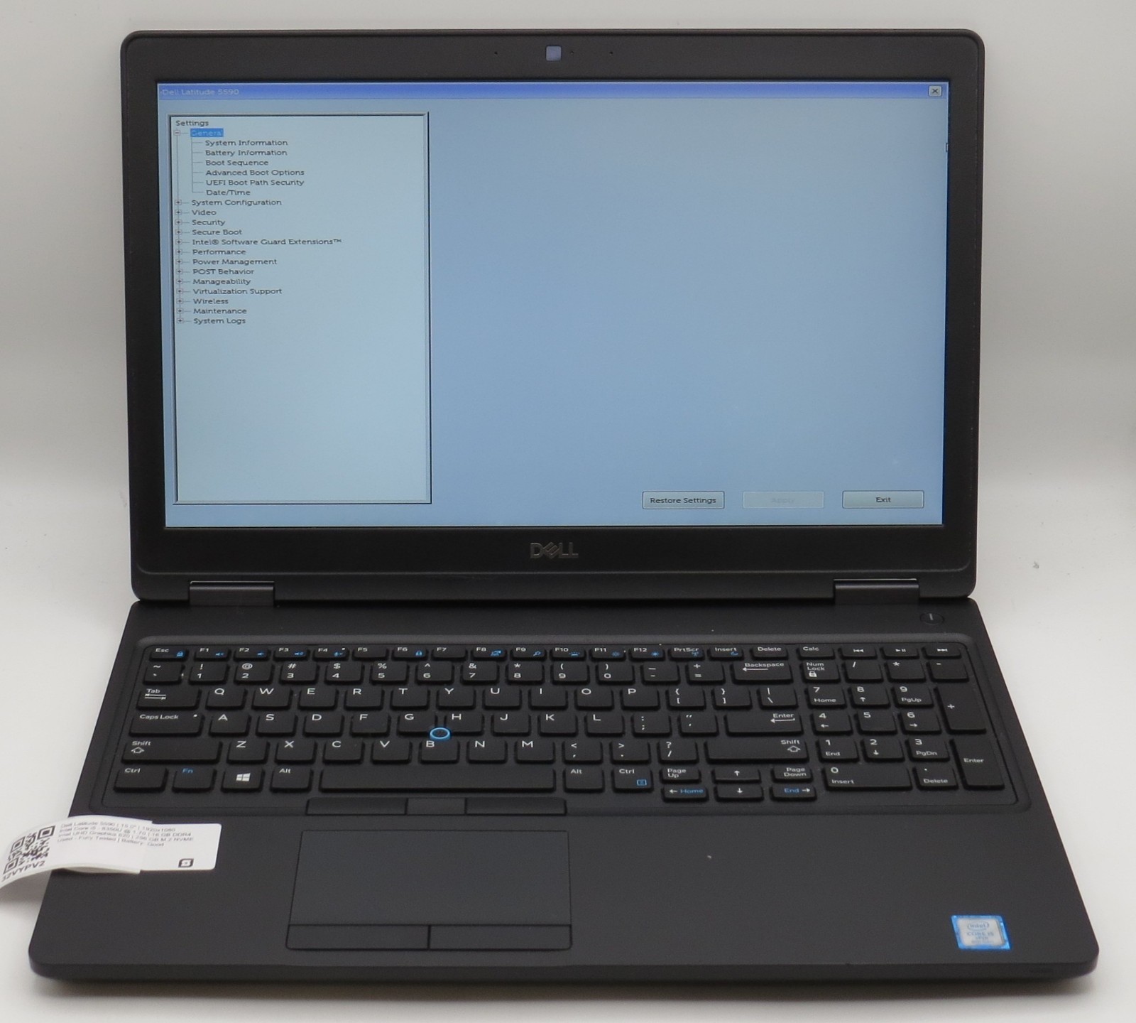 Dell Latitude 5590 | i7-8350U @ 1.7GHz | 16GB DDR4 | 256GB m2 | 15.6″ | No OS