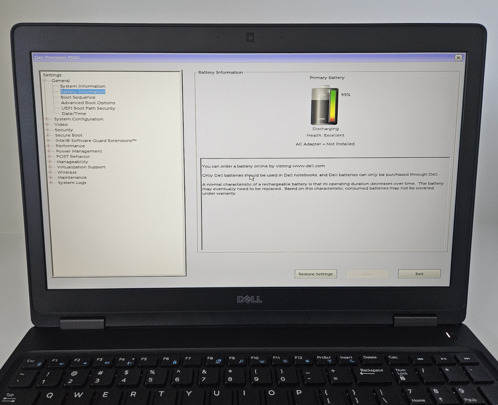 Dell Precision 3520 i7-7700HQ 2.8GHz 16GB 256GB NVMe 15.6″ NVIDIA M620 Win 11Pro