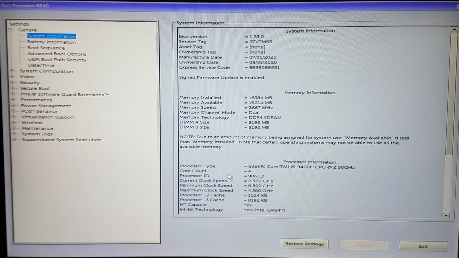 Dell Precision 5540, 15.6″, i5-9400H@2.5GHz, 16GB, 512GB NVMe, No OS, Lot of 4