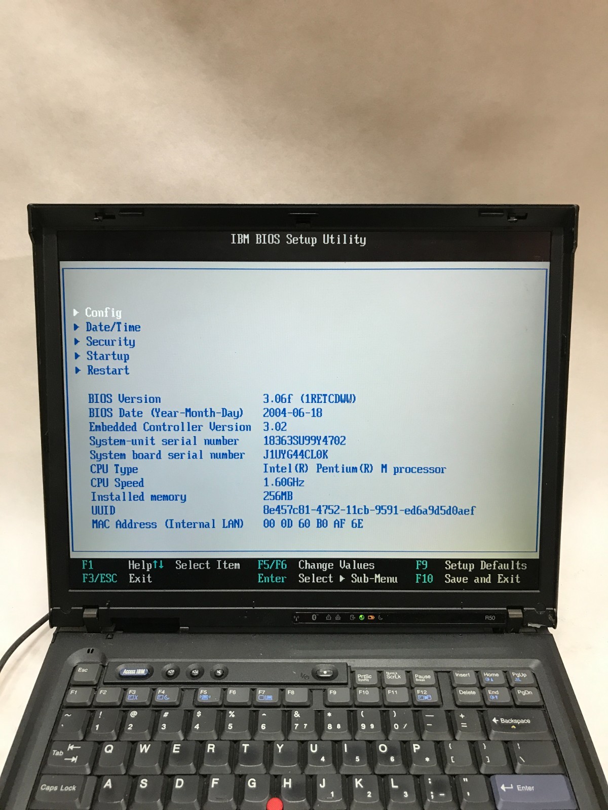 IBM ThinkPad R50 14″ Laptop Intel Pentium 256MB RAM NO HDD/OS Boots To BIOS – DW