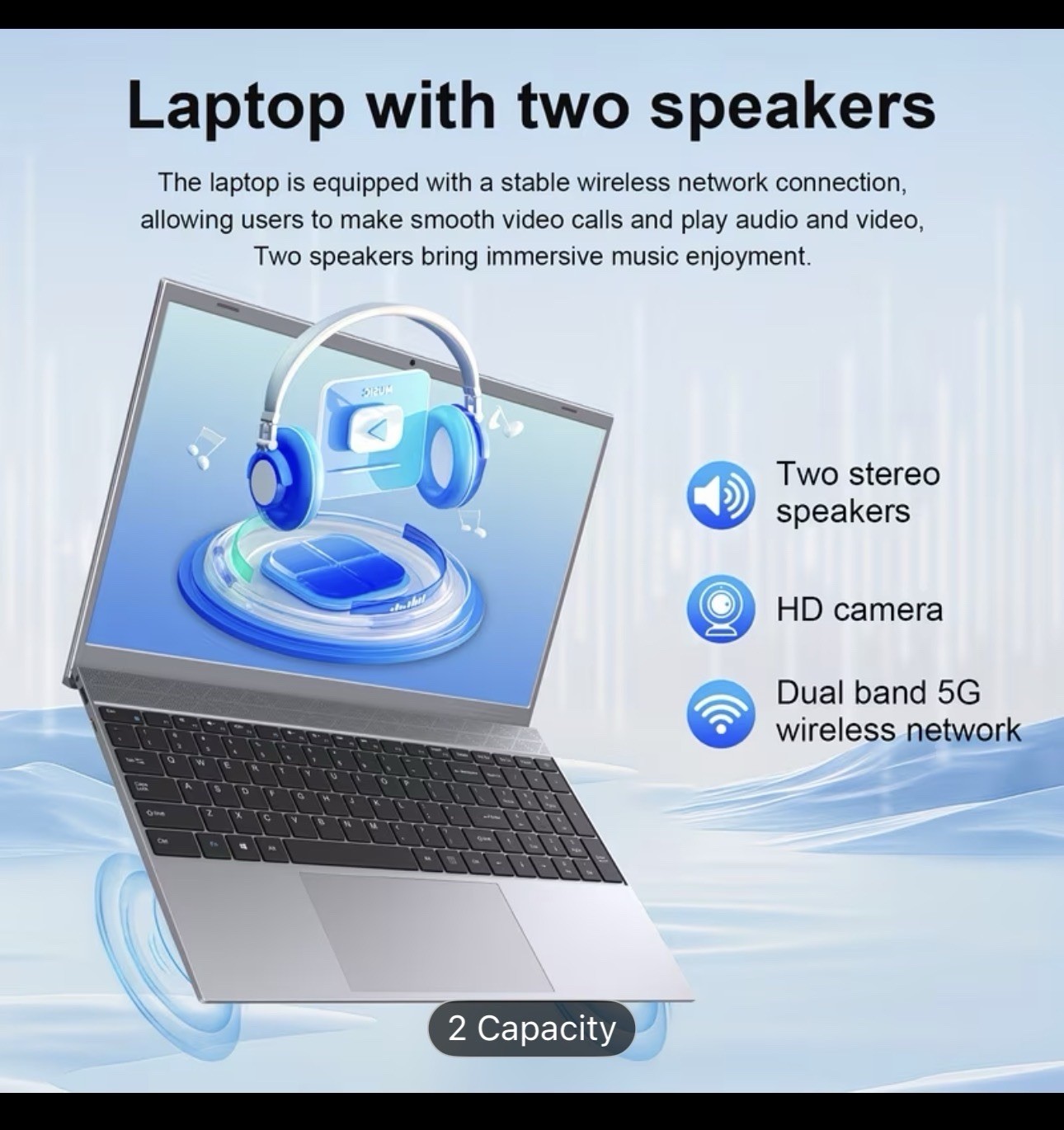 Intel Pentium J3710 15.6″ Laptop 8GB RAM 256GB SSD IPS FHD Stereo Speakers Wi-Fi