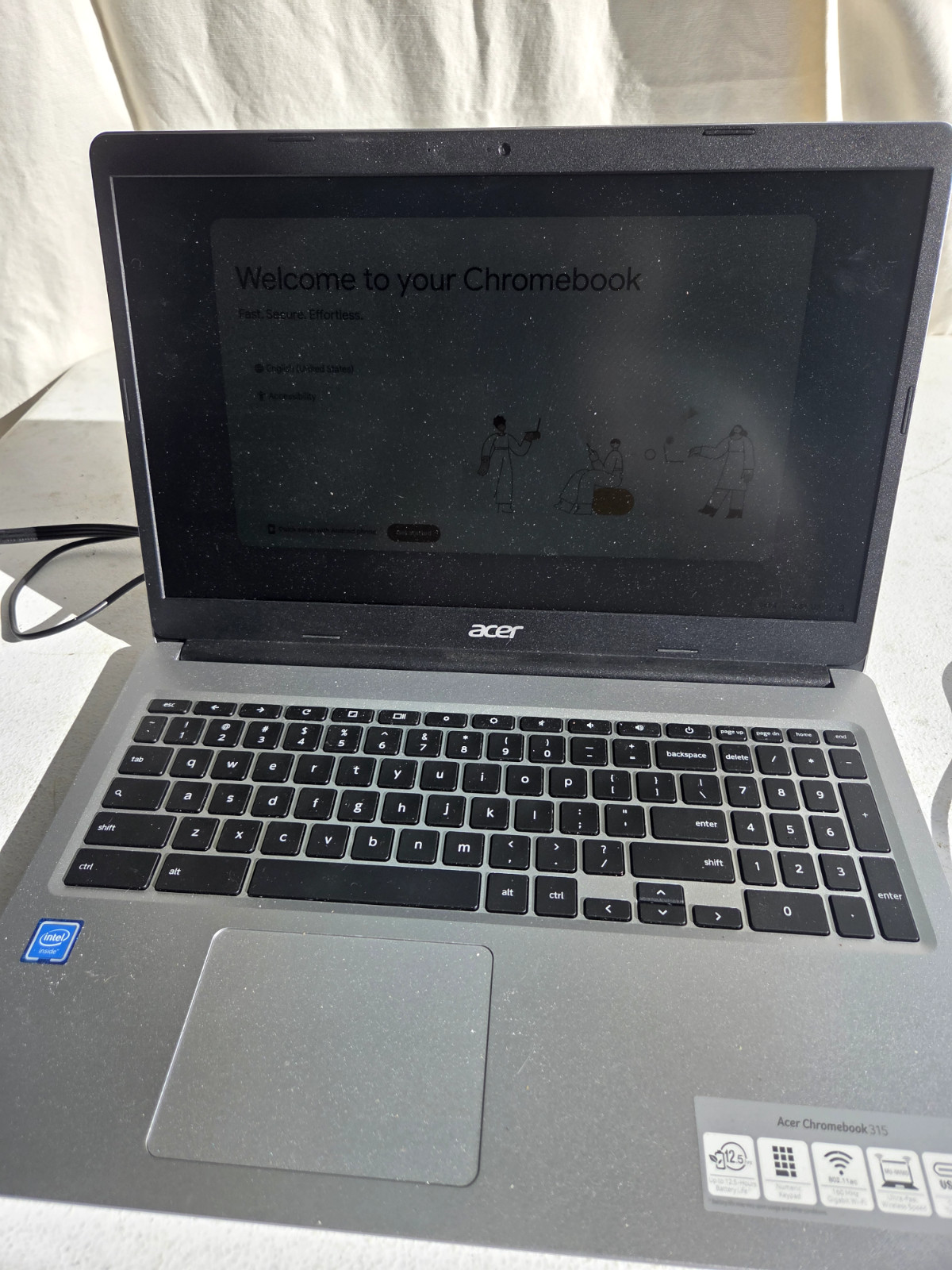 Acer Chromebook 315. Laptop. In Excellent condition. Gray color.
