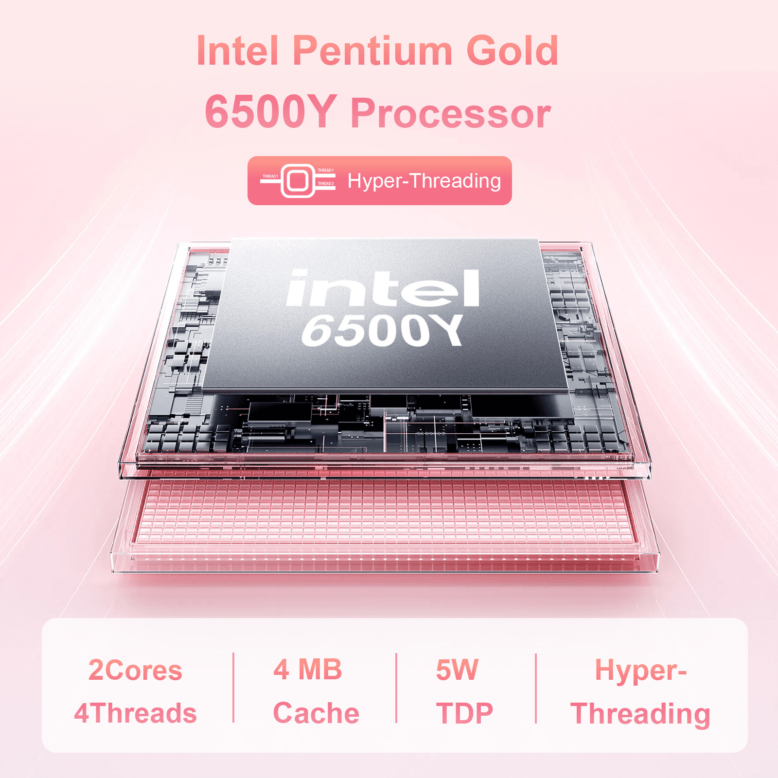 RNRUO 15.6″ Laptop, Intel Pentium Gold 6500Y Dual-Core 3.4GHz, 16GB RAM, 512GB
