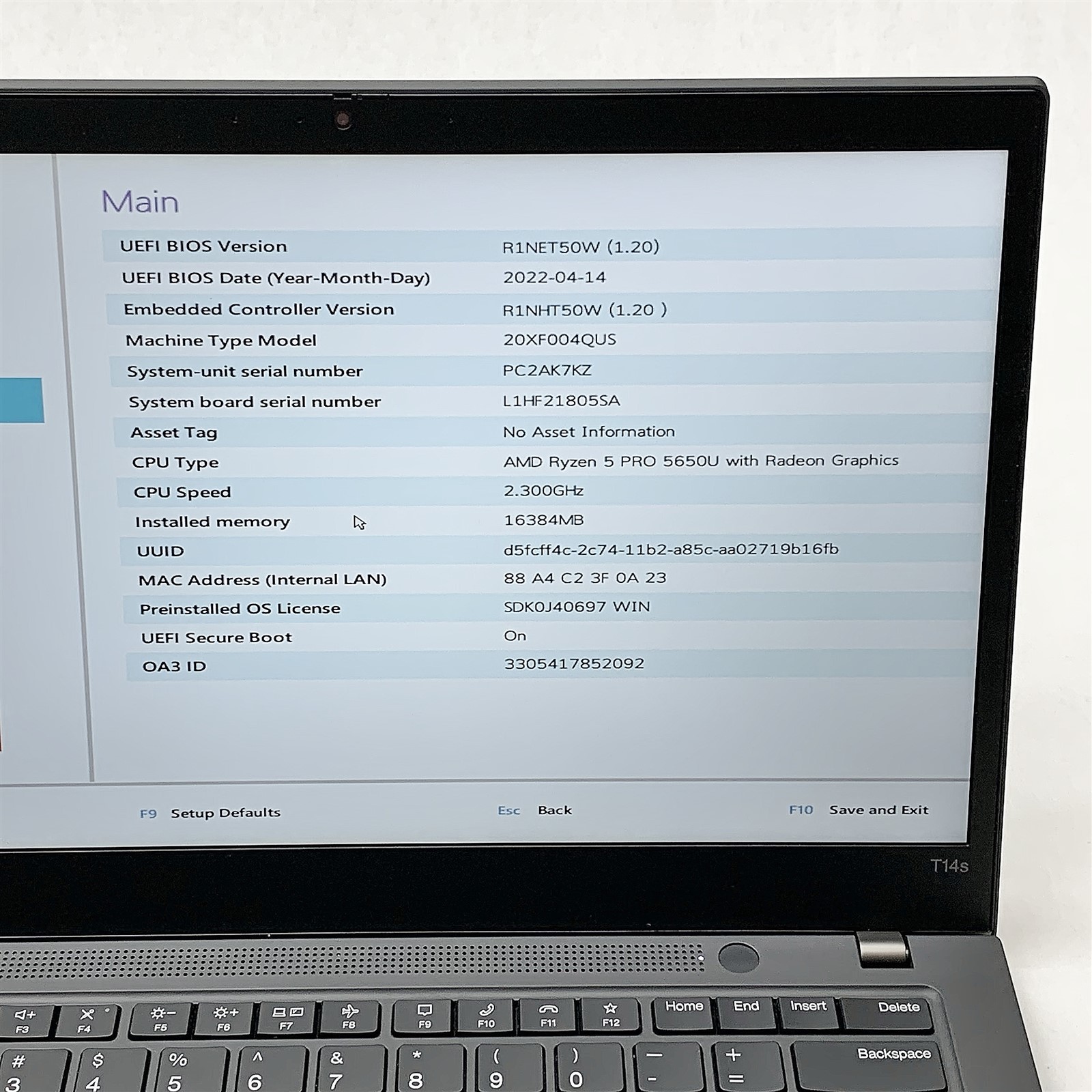 Lenovo ThinkPad T14s Laptop AMD Ryzen 5650U 14″ FHD 16GB 512GB NVMe Windows 11