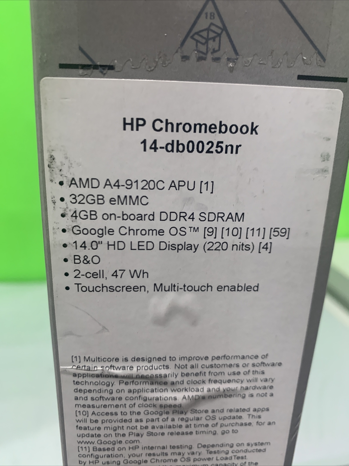 HP Chromebook 14″ HD Touchscreen 14-DB0025NR, AMD A4-9120, 4GB Memory, 32GB eMMC