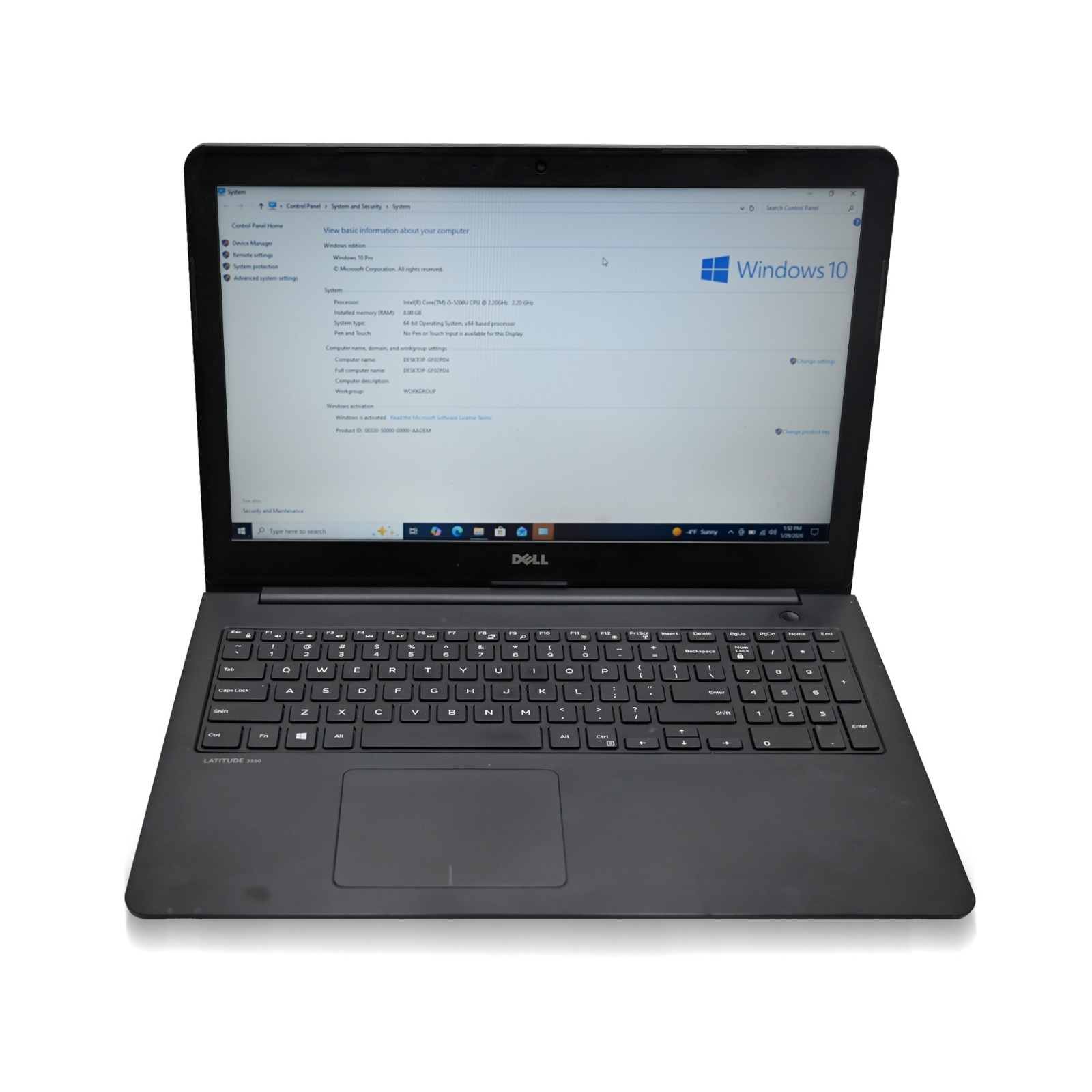 Dell Latitude 3550 Laptop PC 15-in Intel i5-5200U, 8GB Ram 500B HDD, Win 10 Pro.