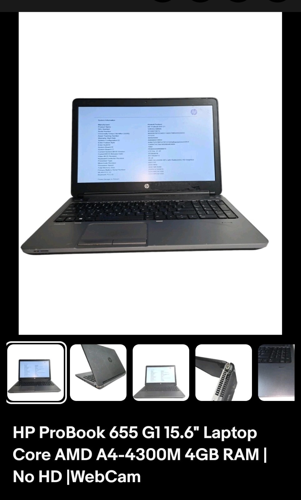 🔹 Lot of 6x HP ProBook Laptops – Mixed Models & Specs – 1 for Parts – READ