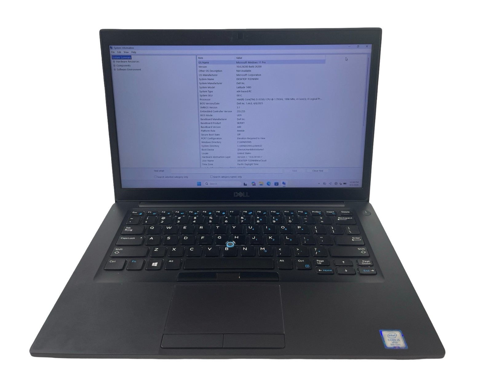 Dell Latitude 7490 Intel Core i5-8350U@1.7Ghz 4-Cores 16GB RAM 128GB SSD W 11Pro